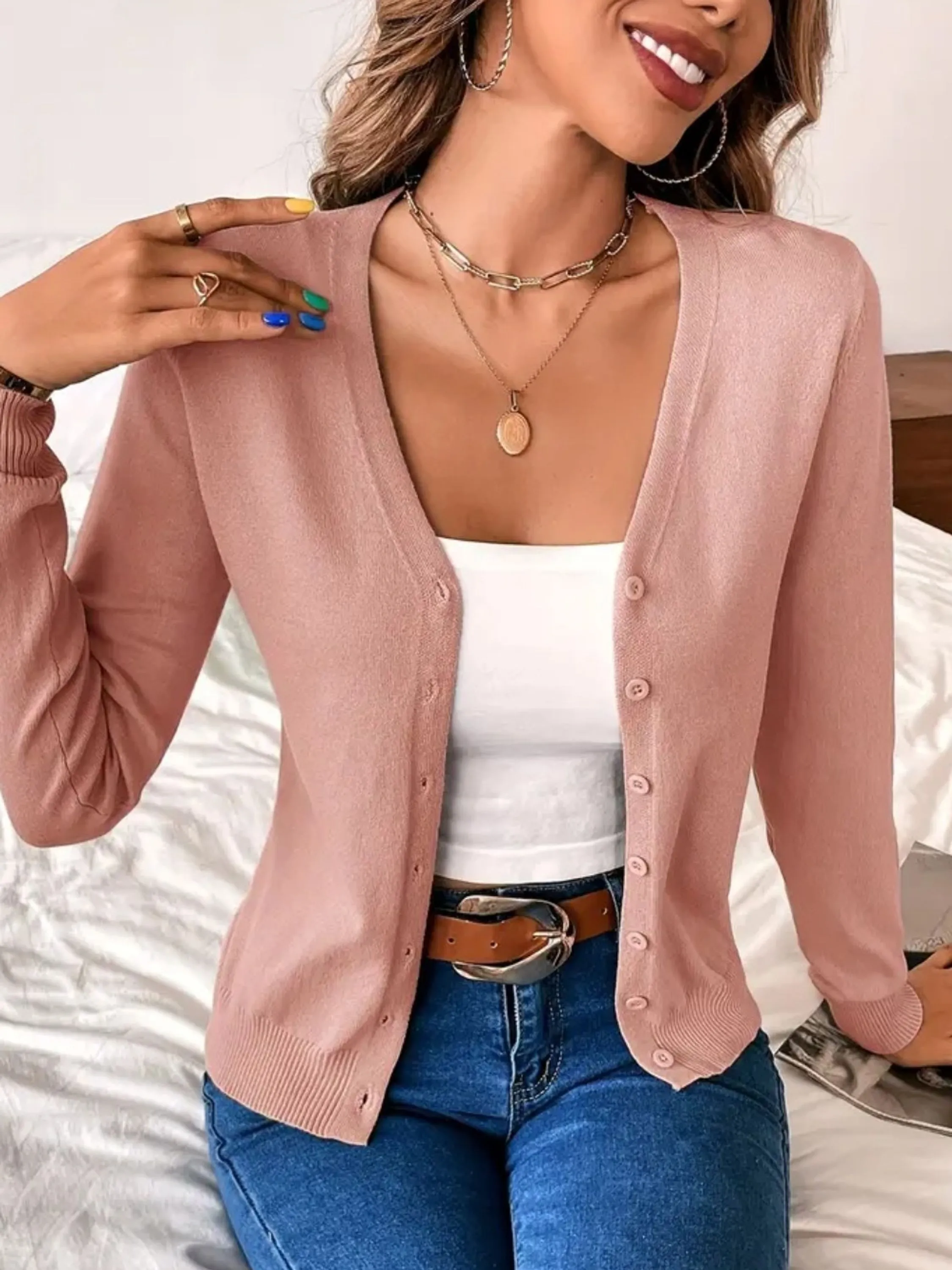 Casaco Tricot Liso Qualidade Premium