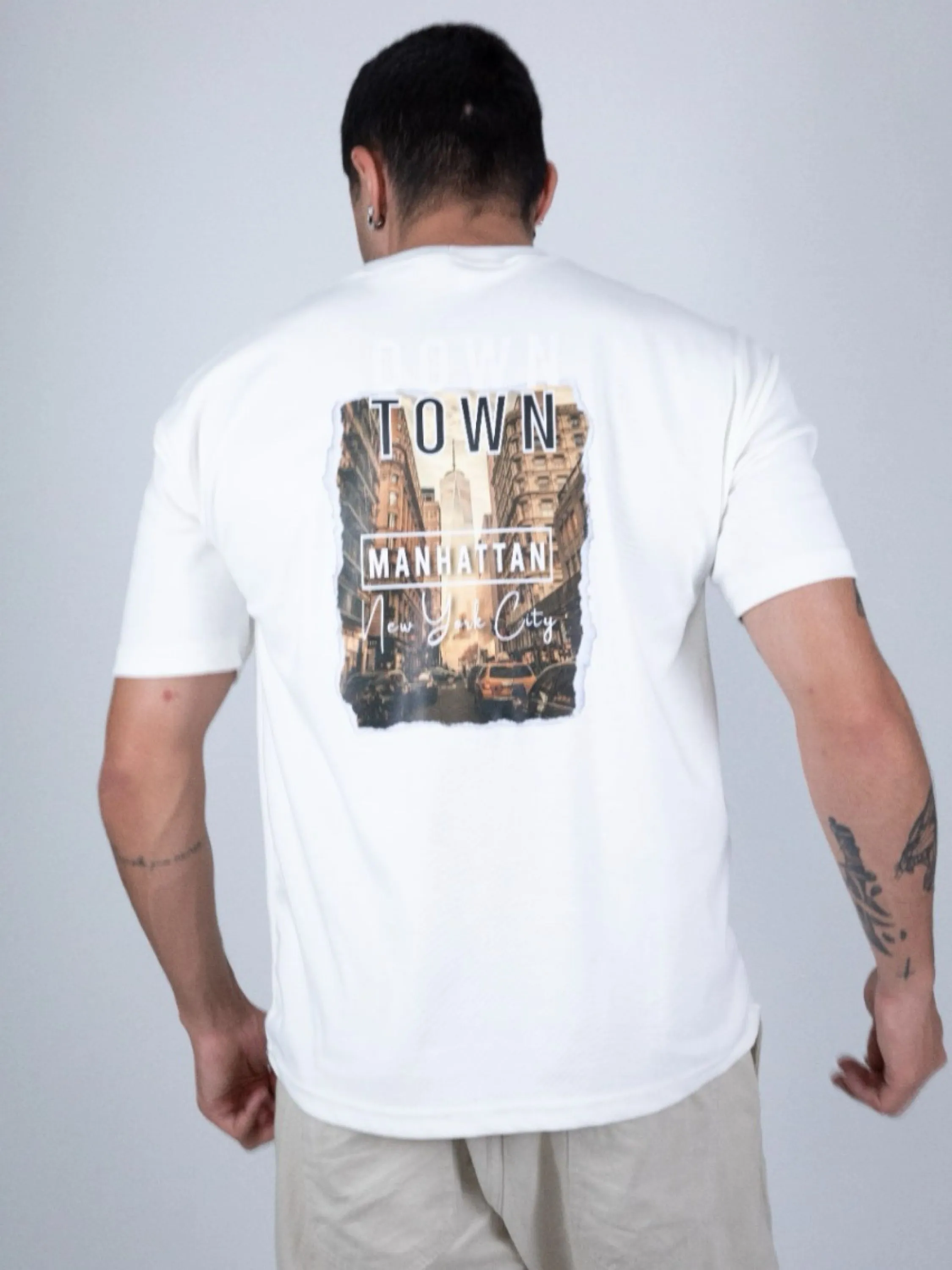 Camiseta Oversized  Streetwear Masculina Com Estampado MEN TREBDY Malha Americano 3A #006