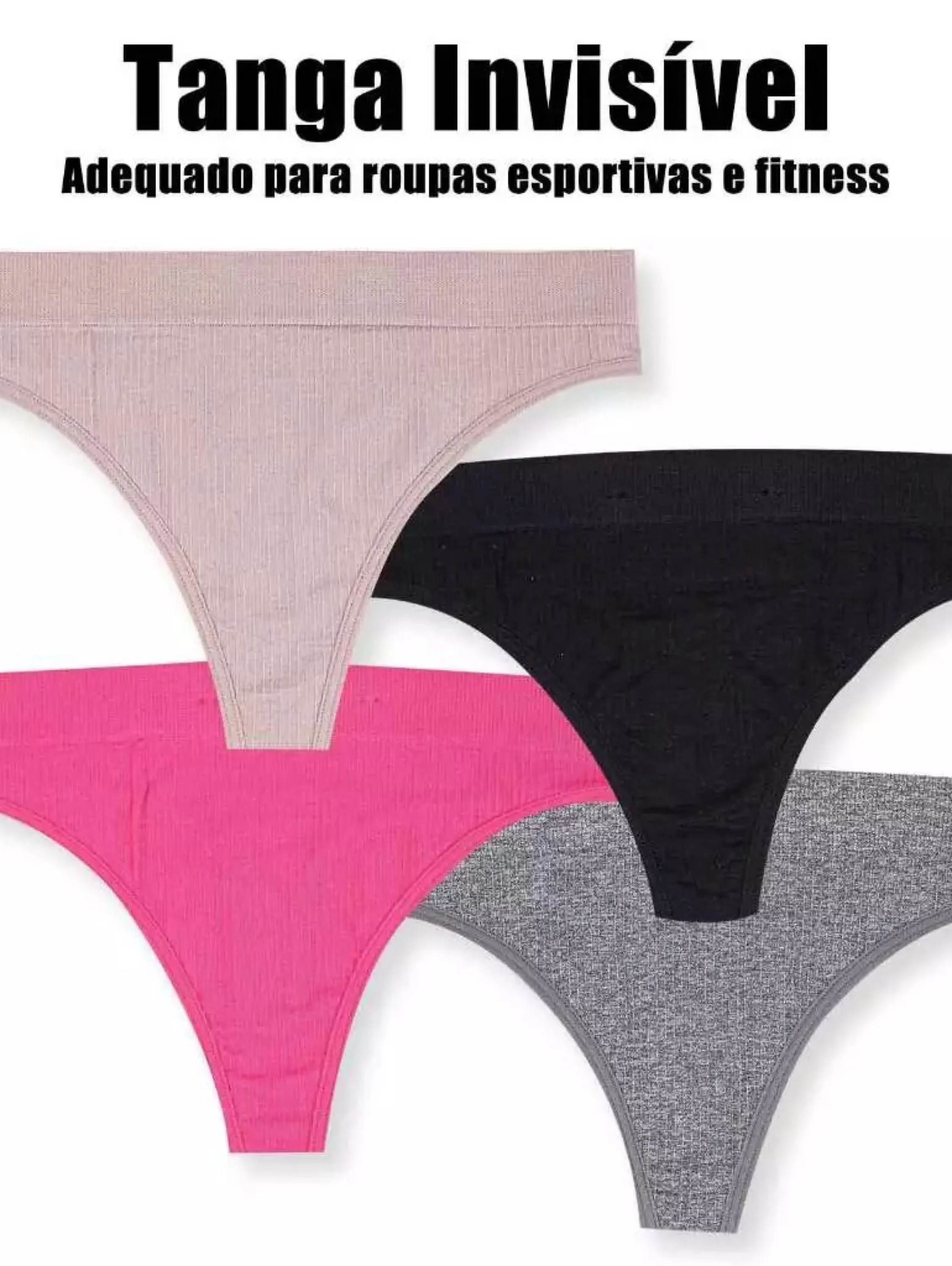 Kit com 2 Calcinhas sem costura Tanga Fio