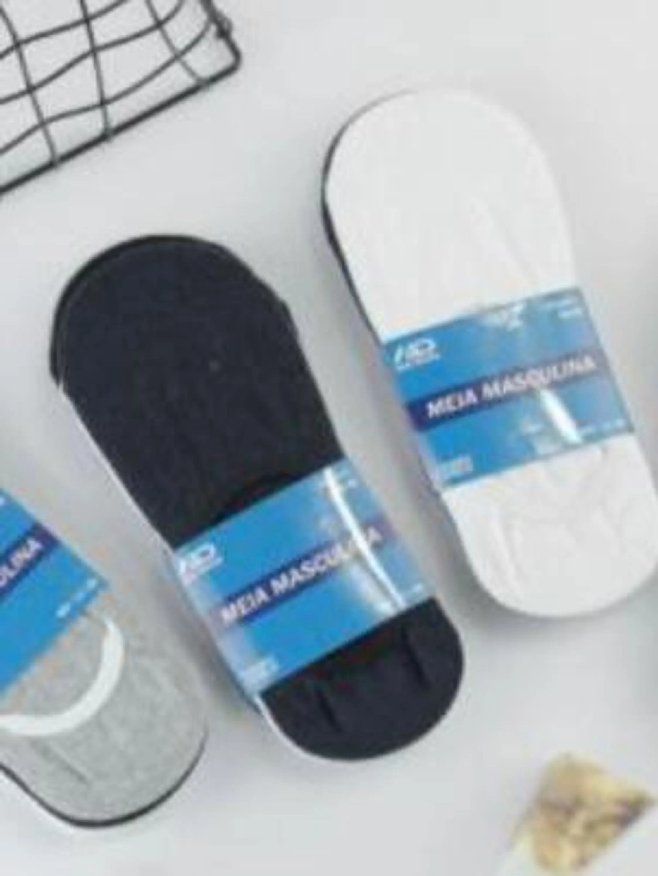 Kit Com 12 Pares de Meias Invisível Masculina Adulto!!