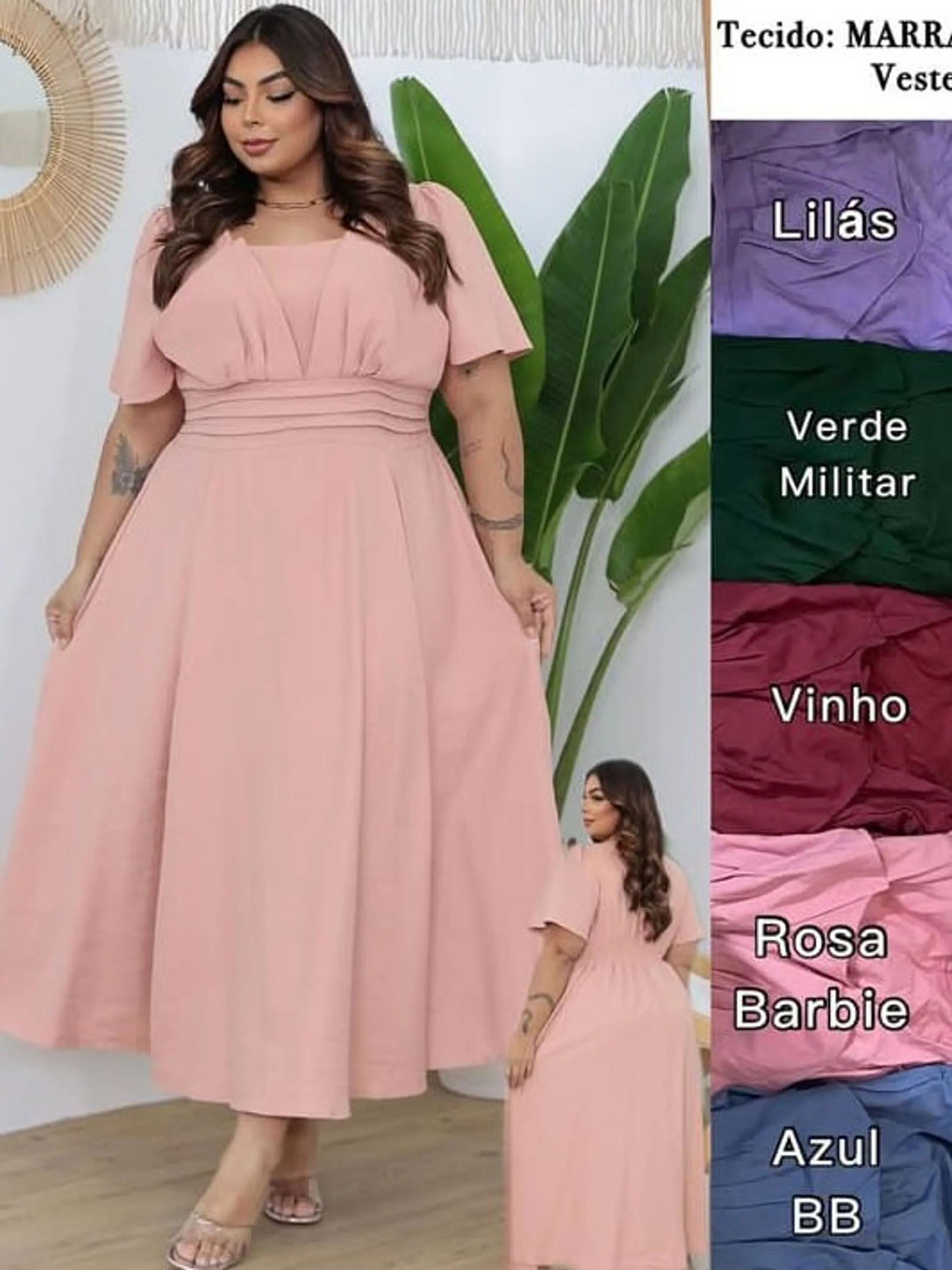 VESTIDO LONGO DRAPEADO ELYM