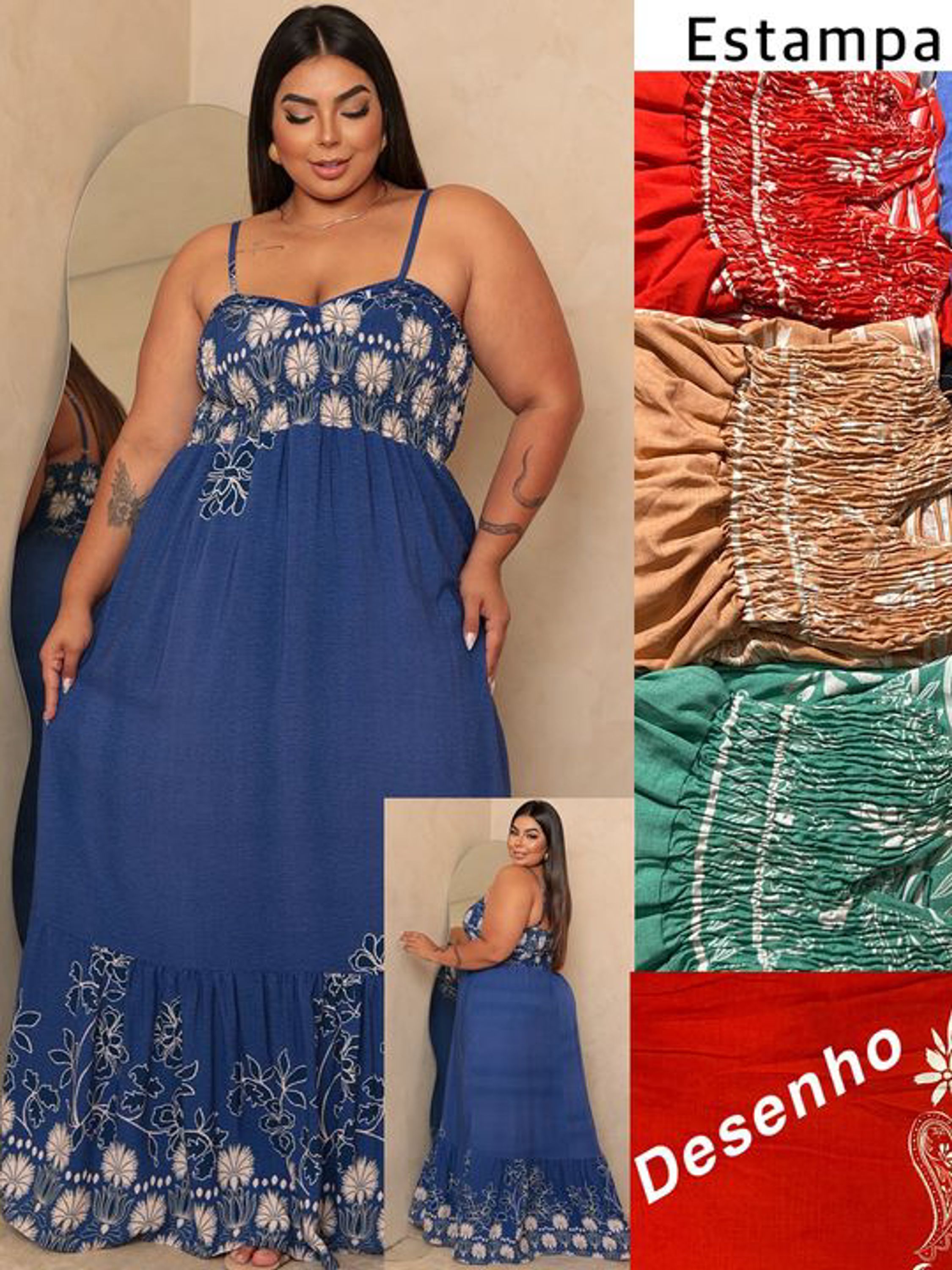 VESTIDO LONGO PLUS DE ALÇA