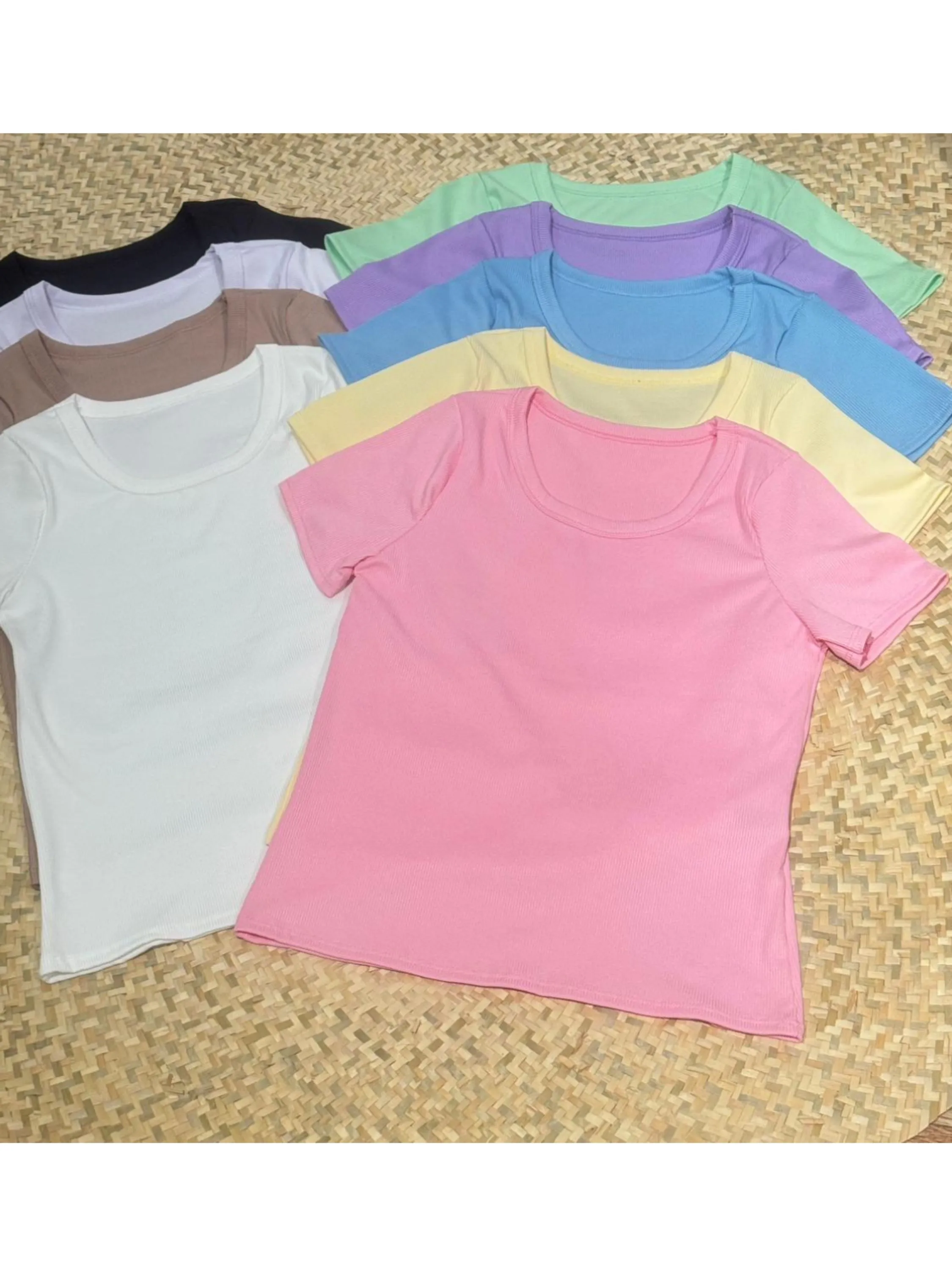 blusa manga curta tecido ribana