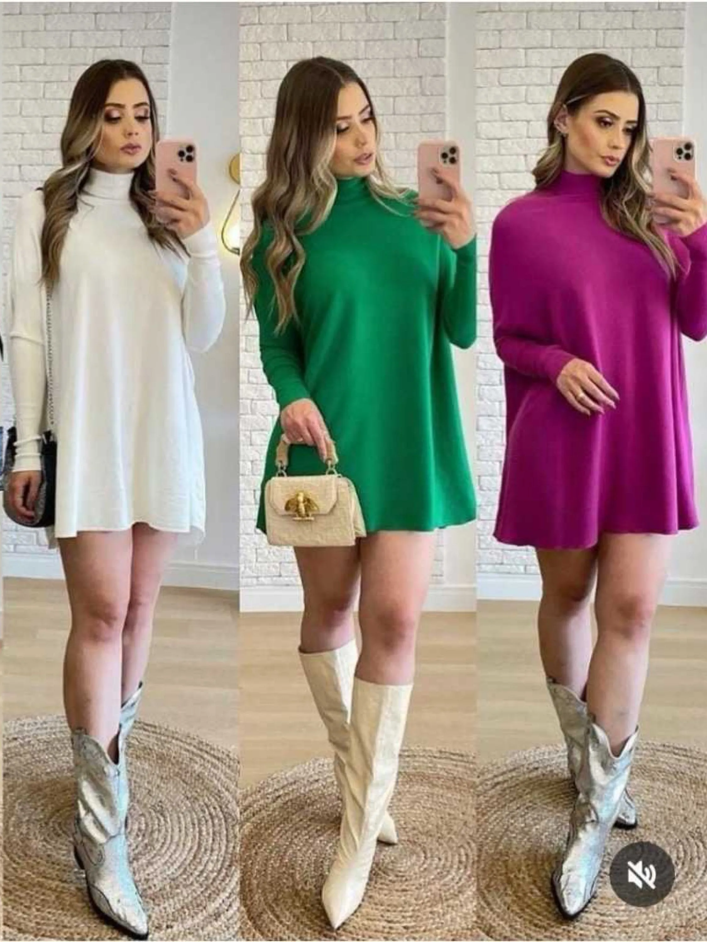 Blusa Feminina Suéter Poncho Modal Gola alta inverno