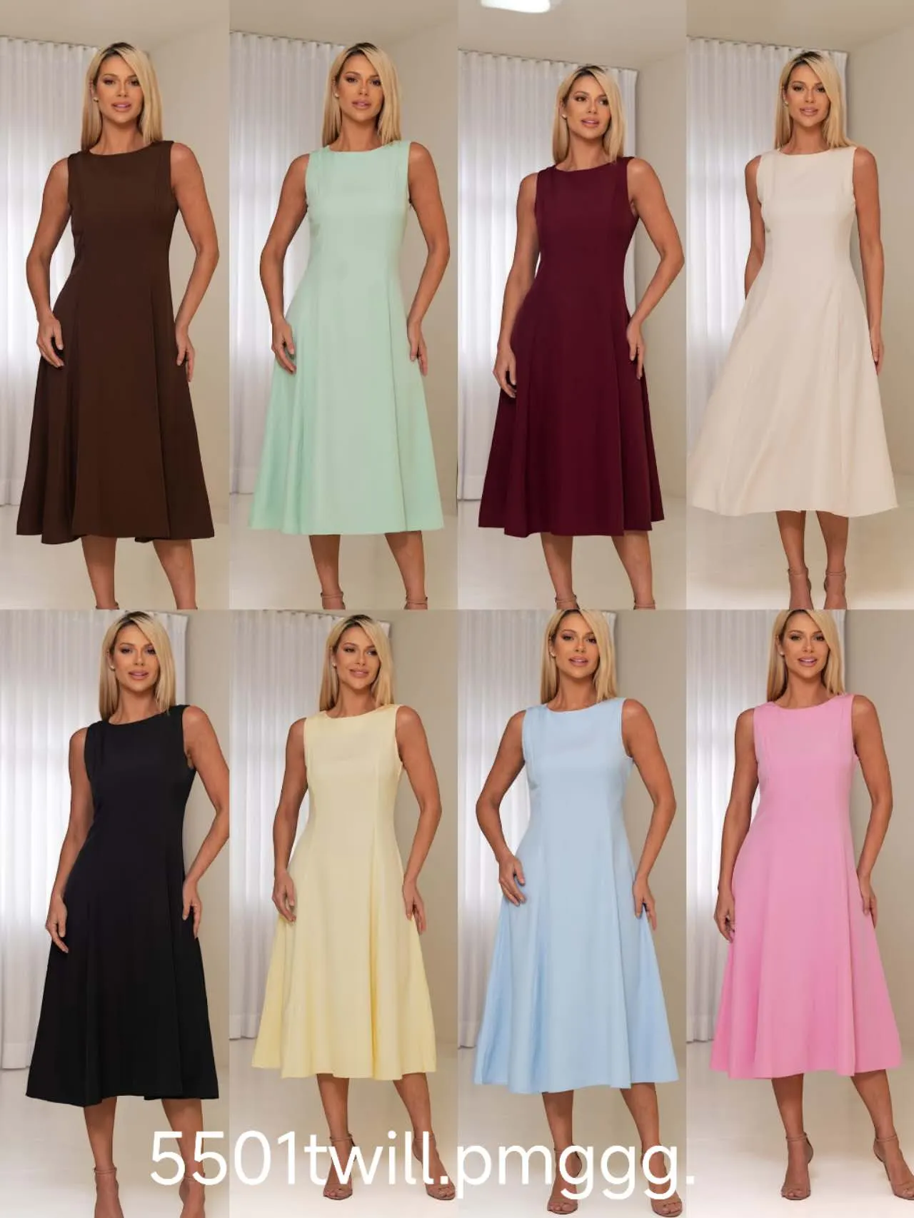 Vestido Midi Twill P M G GG XY-5501