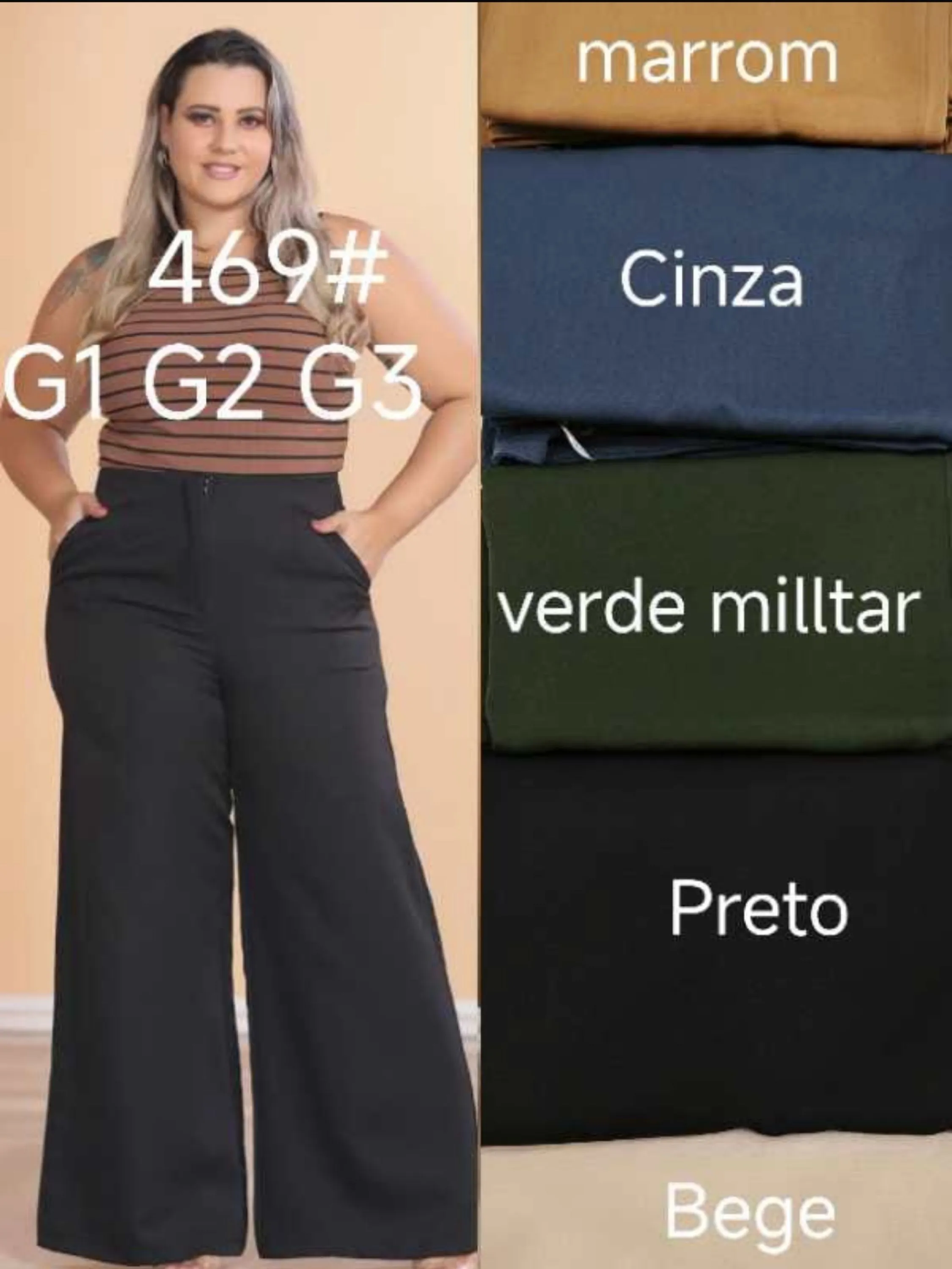 Calça Alfaiataria moda feminina Pantalona plus size