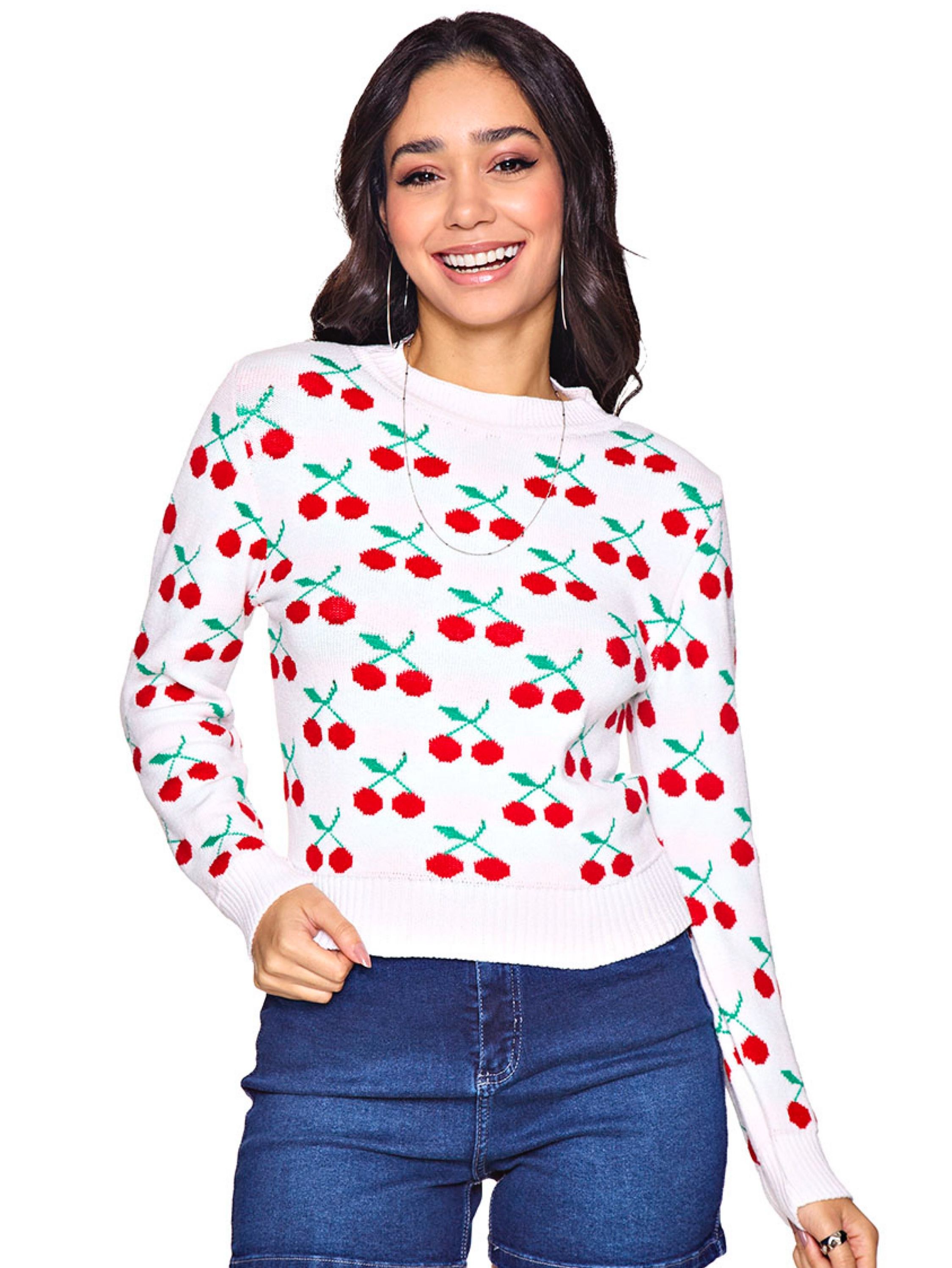 Blusa tricô modal cherry