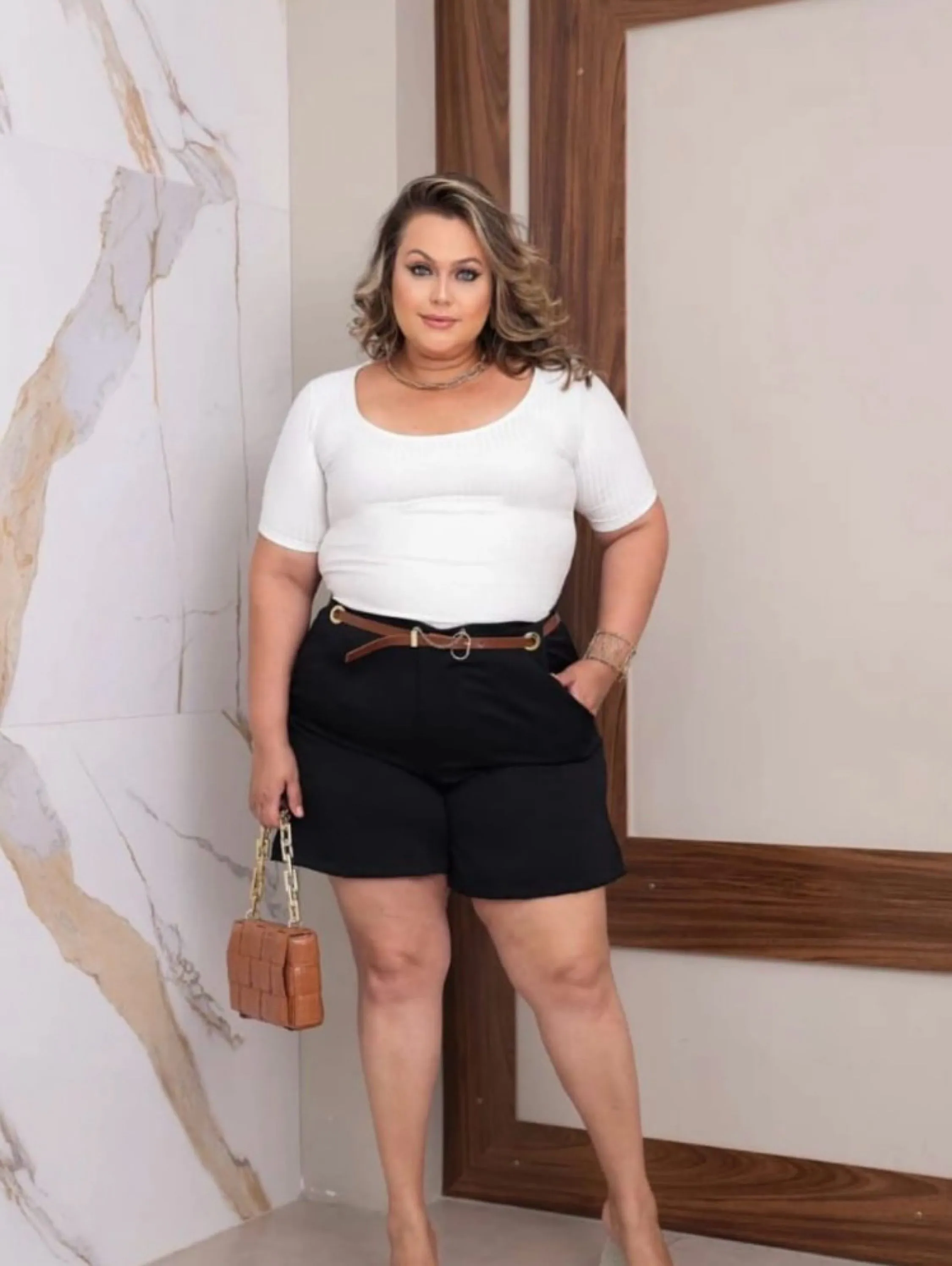 Shorts Ilhós Zara Plus Size