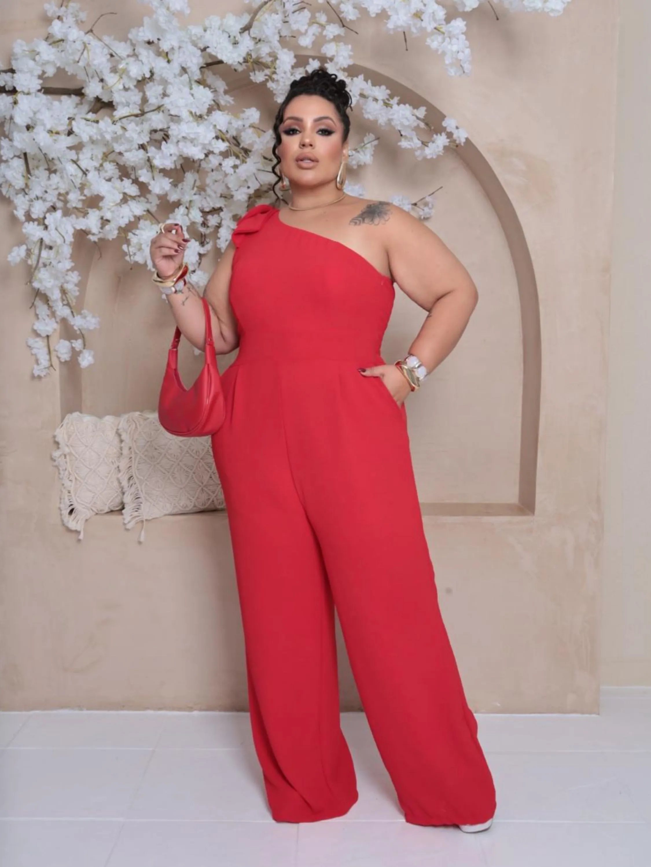 Macacão longo nula manca Plus Size