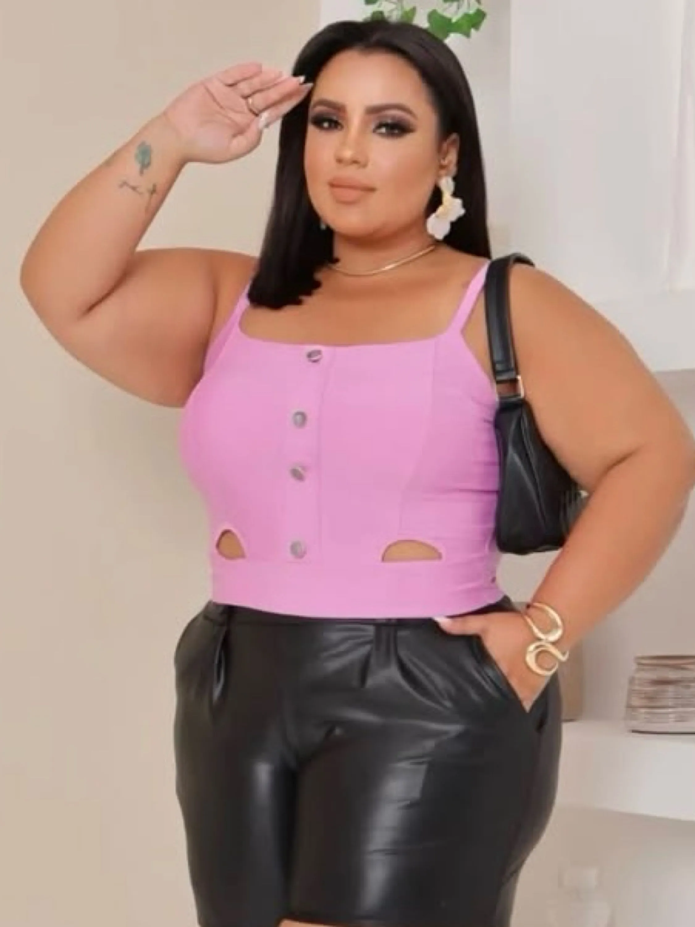 Cropped Amanda suplex Plus Size