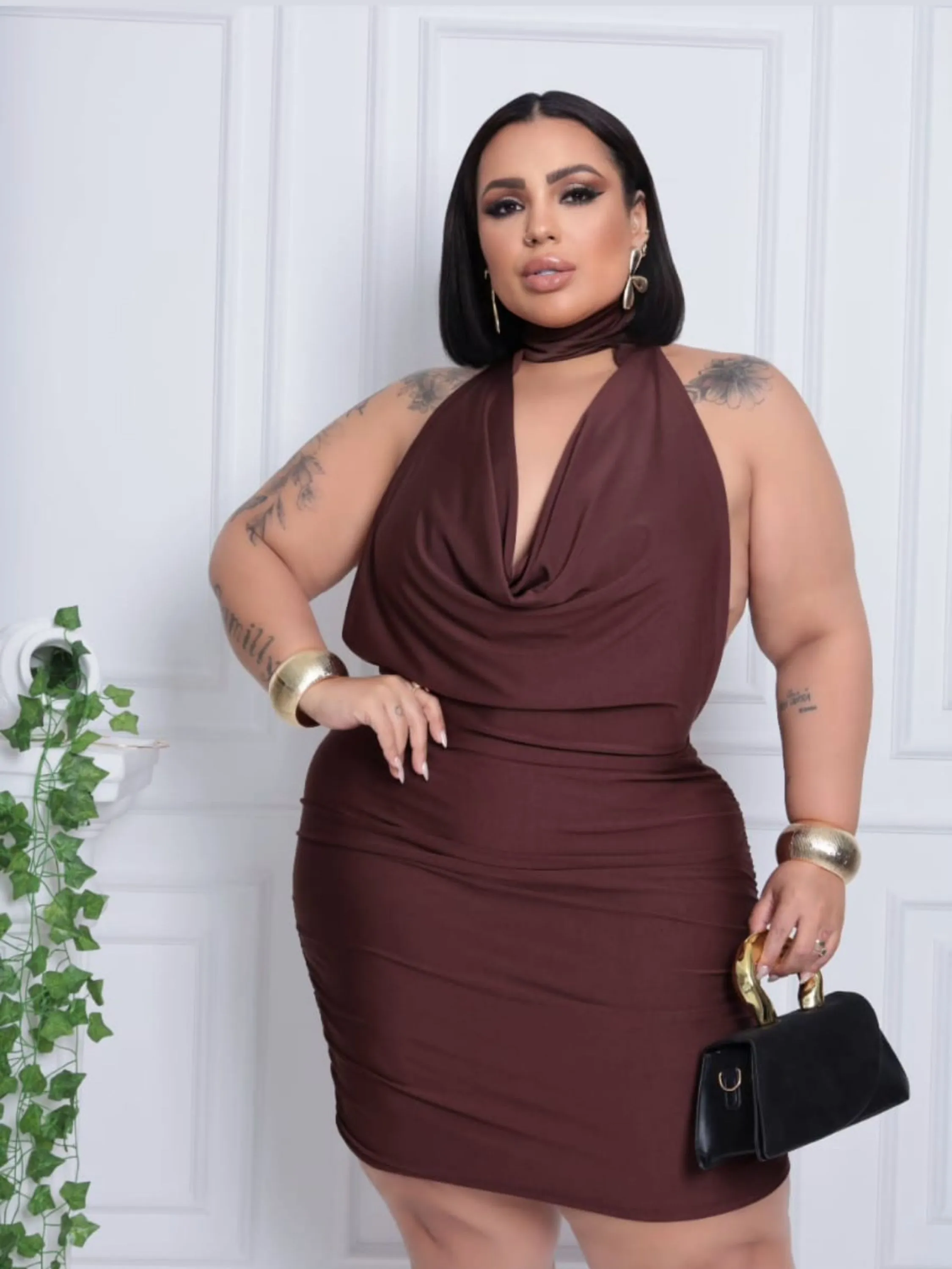 Vestido decote suplex Plus Size