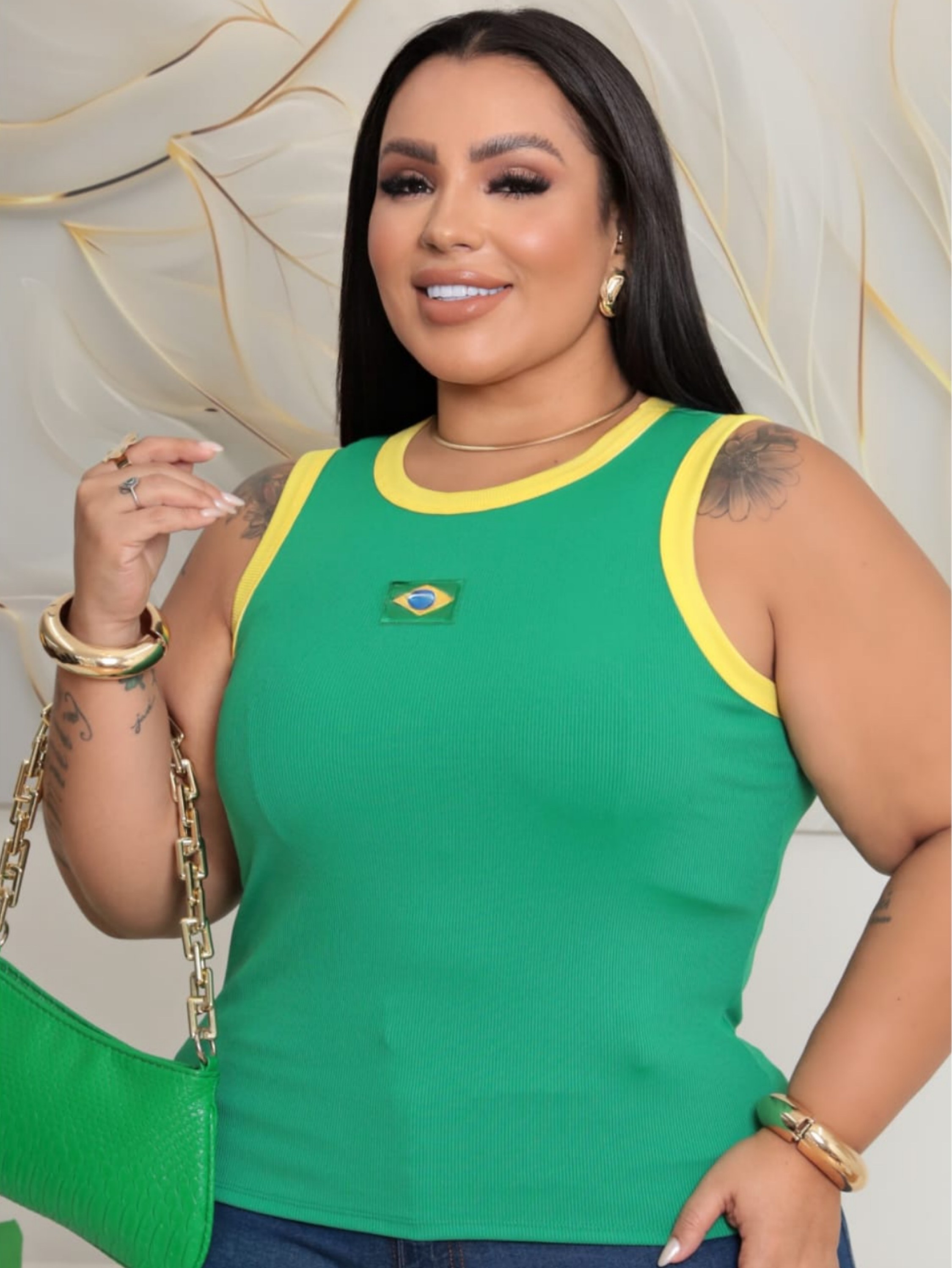 Blusa regata Brasil Plus Size