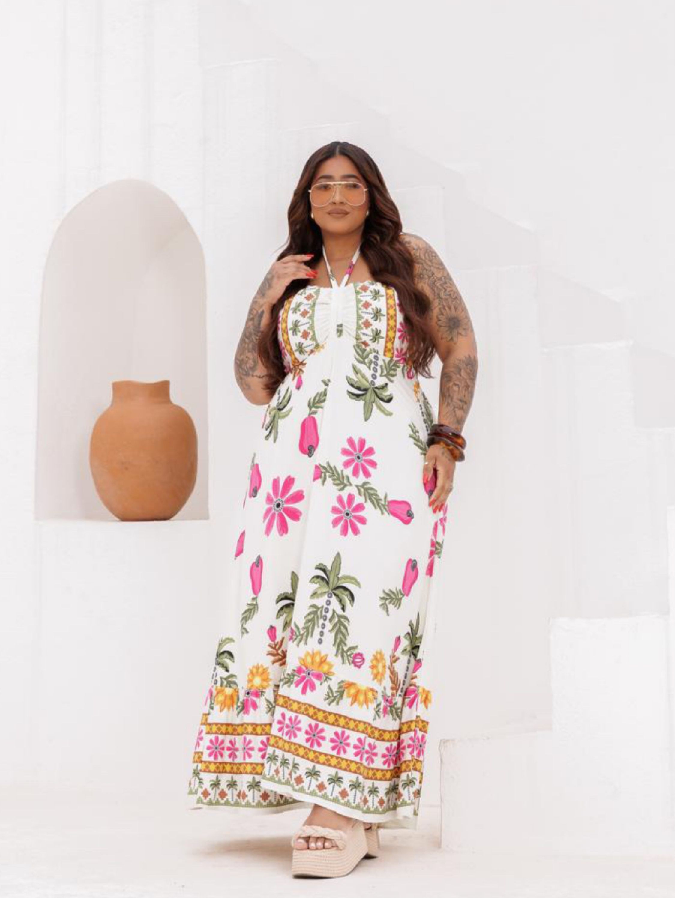 Vestido longo Viana farm Plus Size