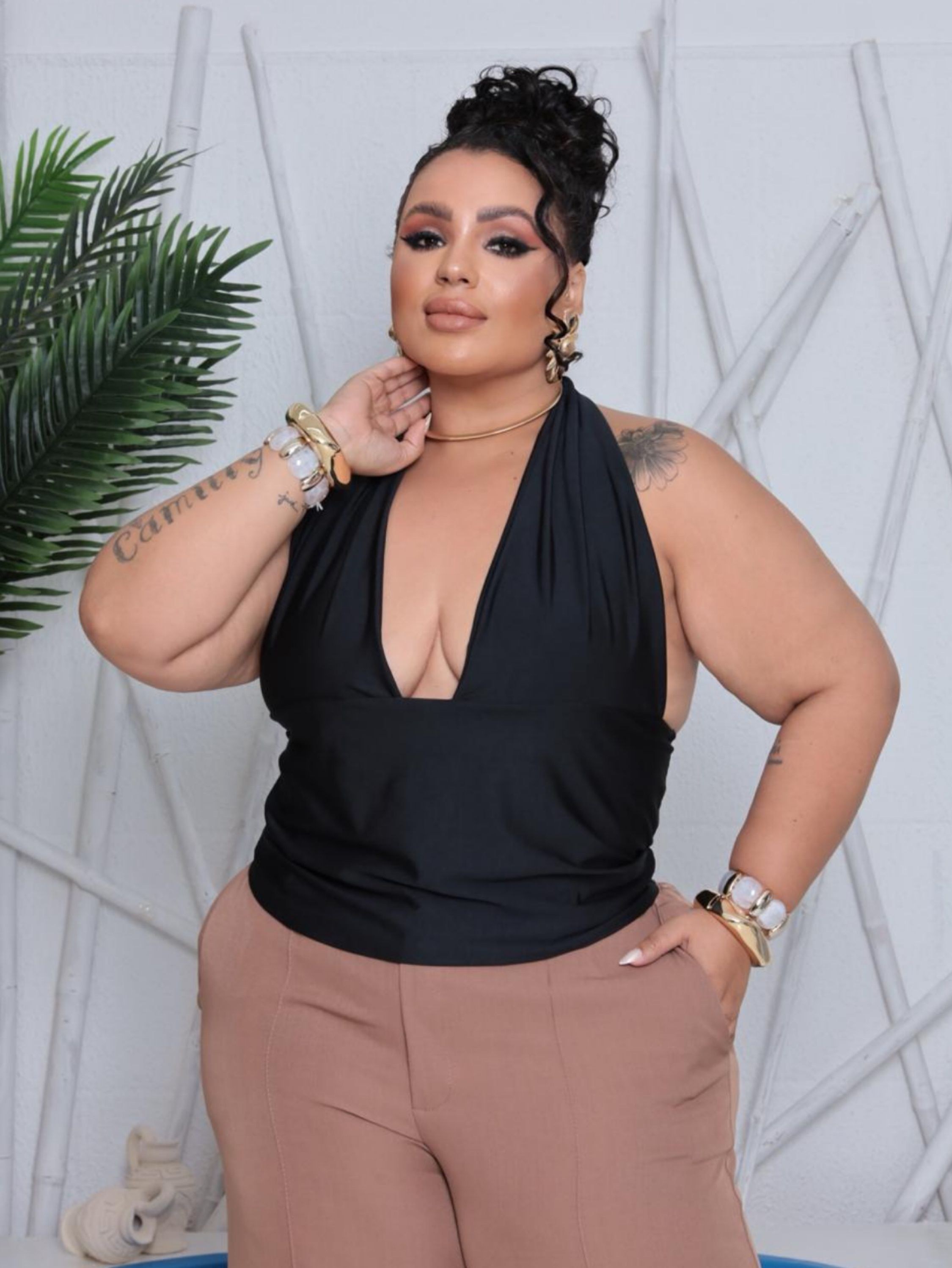 Cropped decote Eloá Plus Size