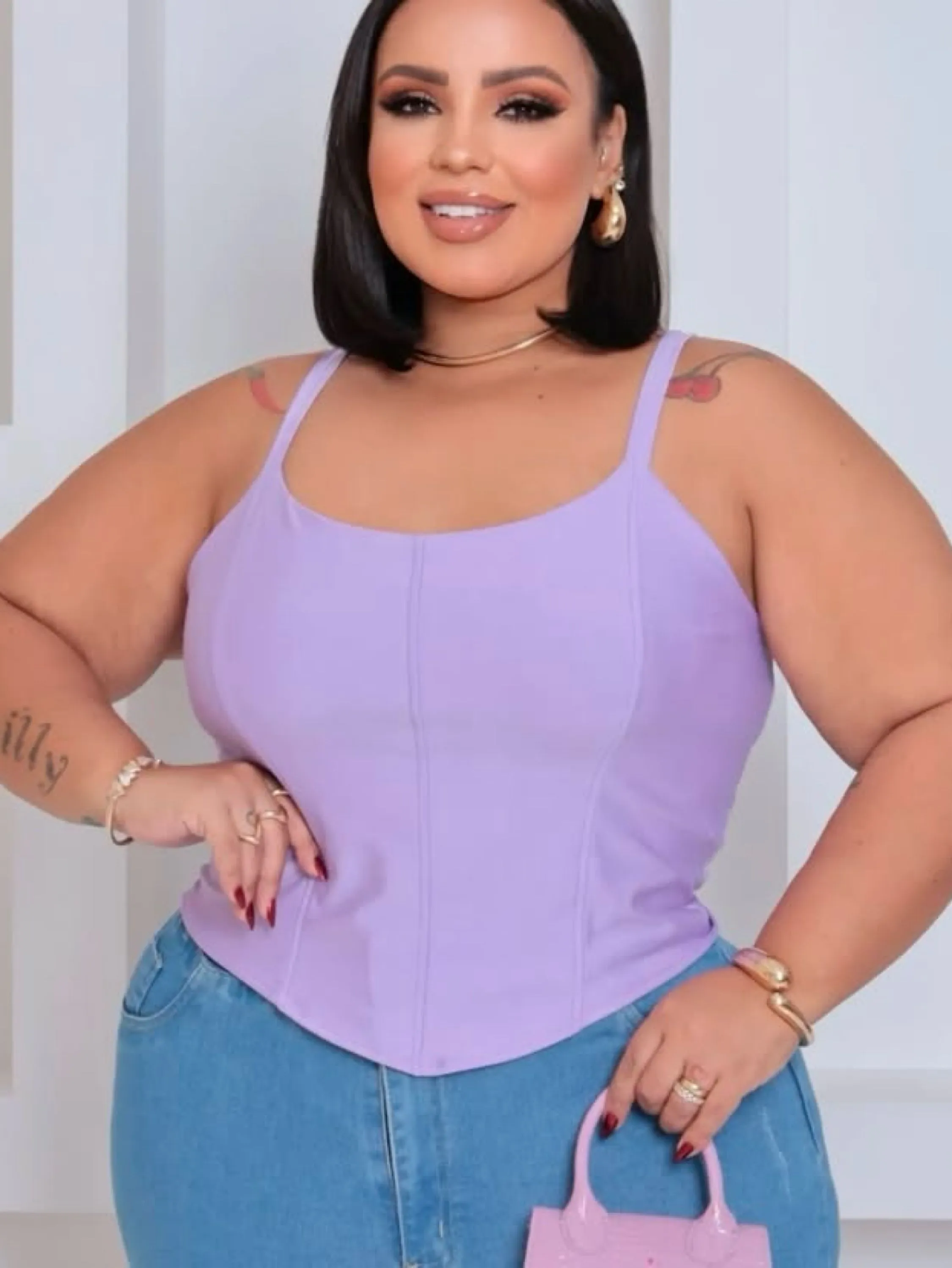 Cropped alcinha Manu Plus Size