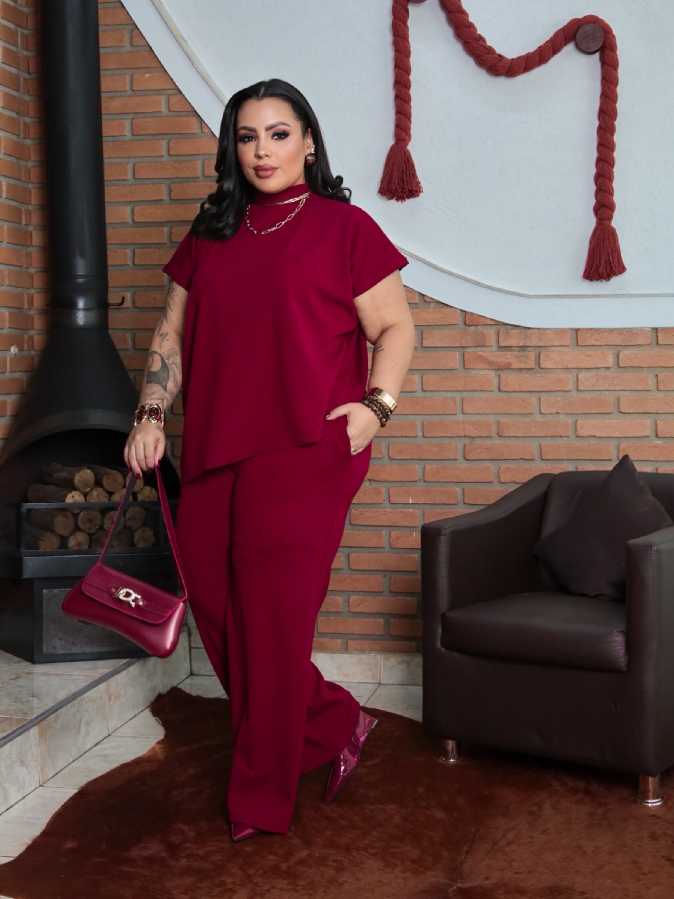 Conjunto anarruga golinha Plus Size