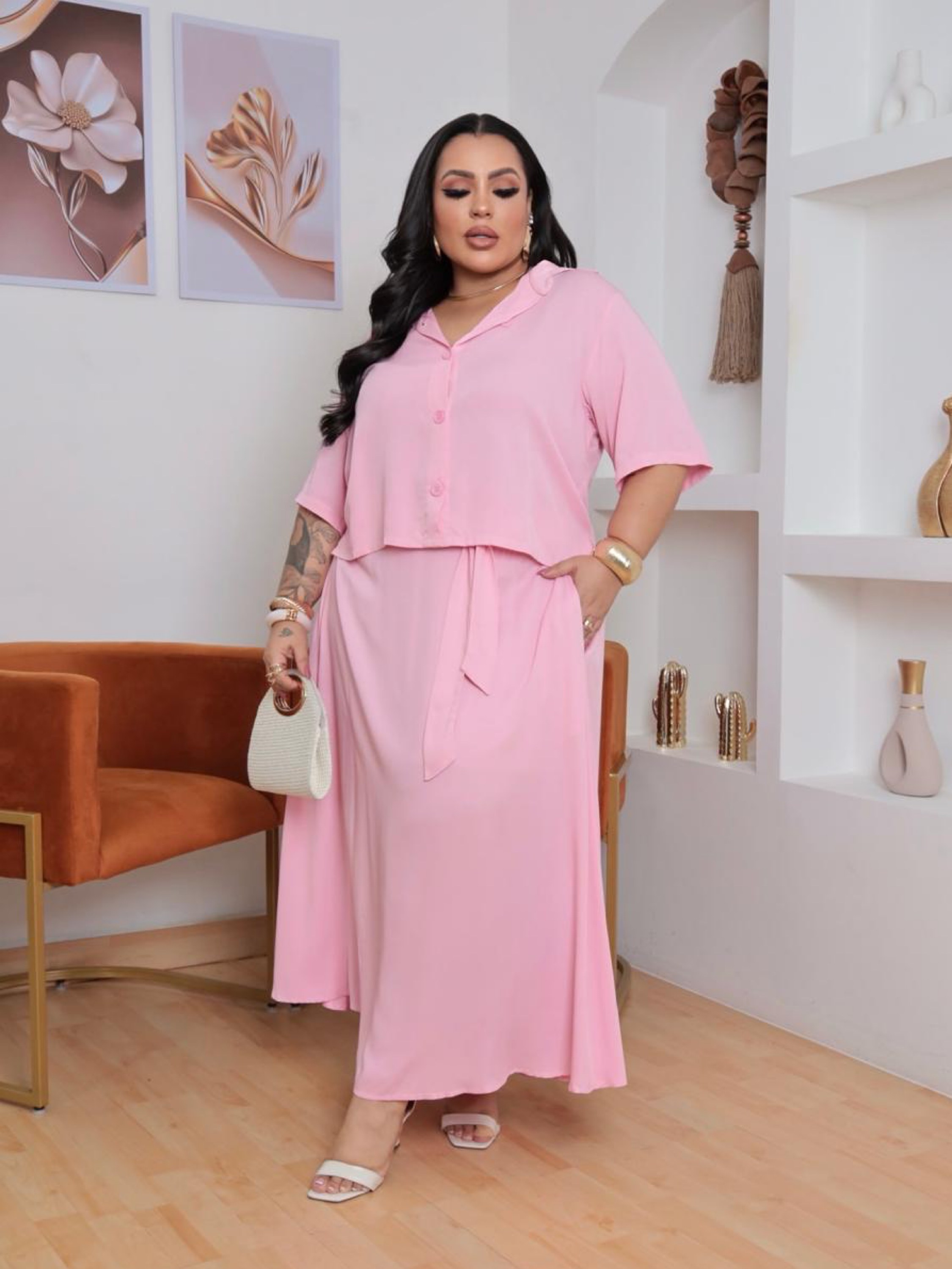 Conjunto Bianca sarja Plus Size
