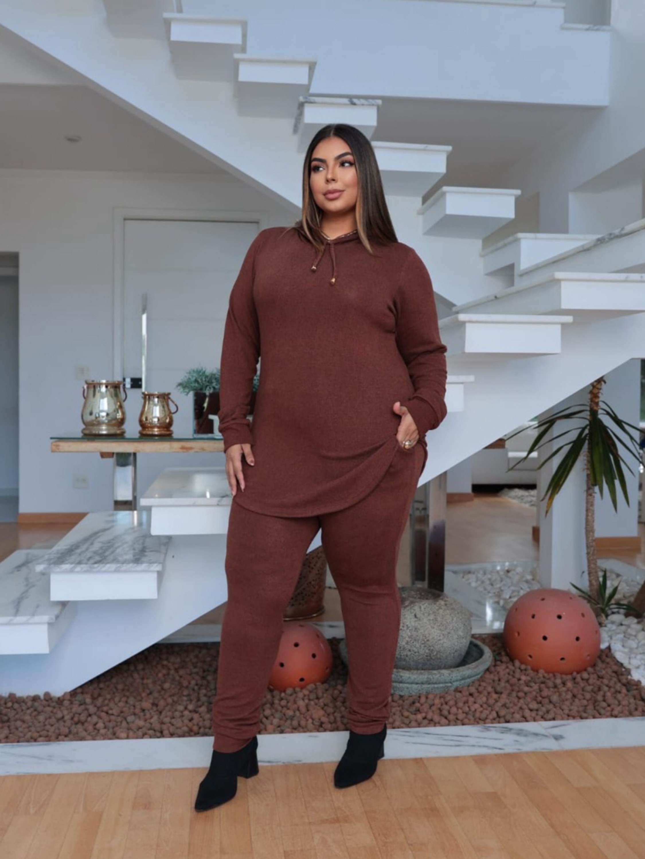 Conjunto capuz lanzinha Plus Size