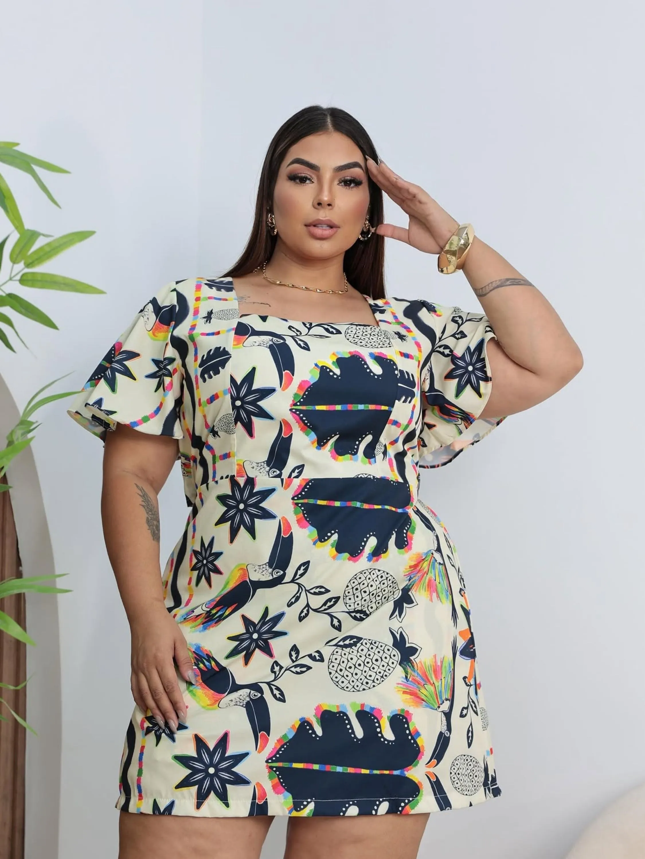 Vestido macaquinho Liz Plus Size