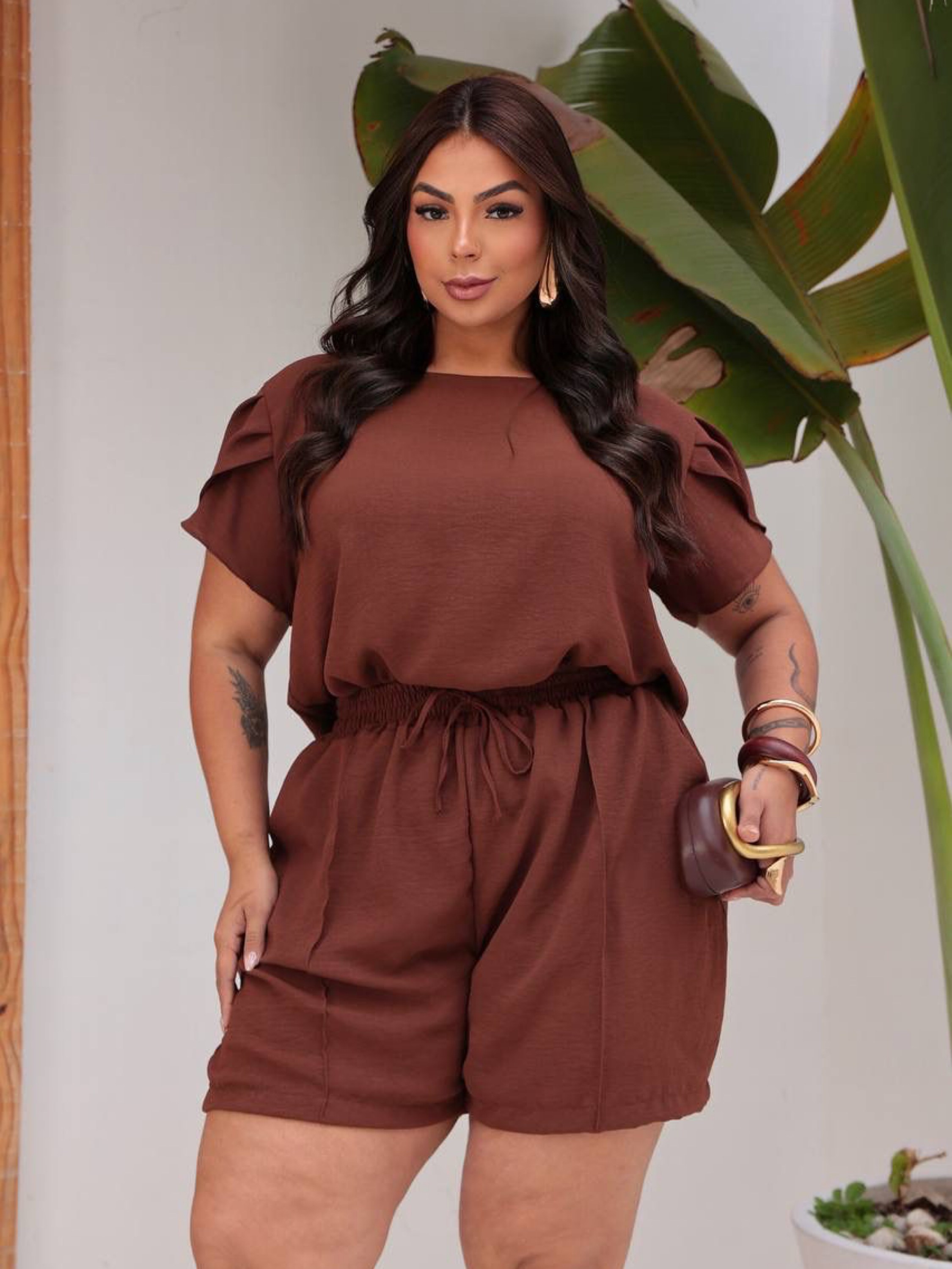 Conjunto shorts duna Plus Size