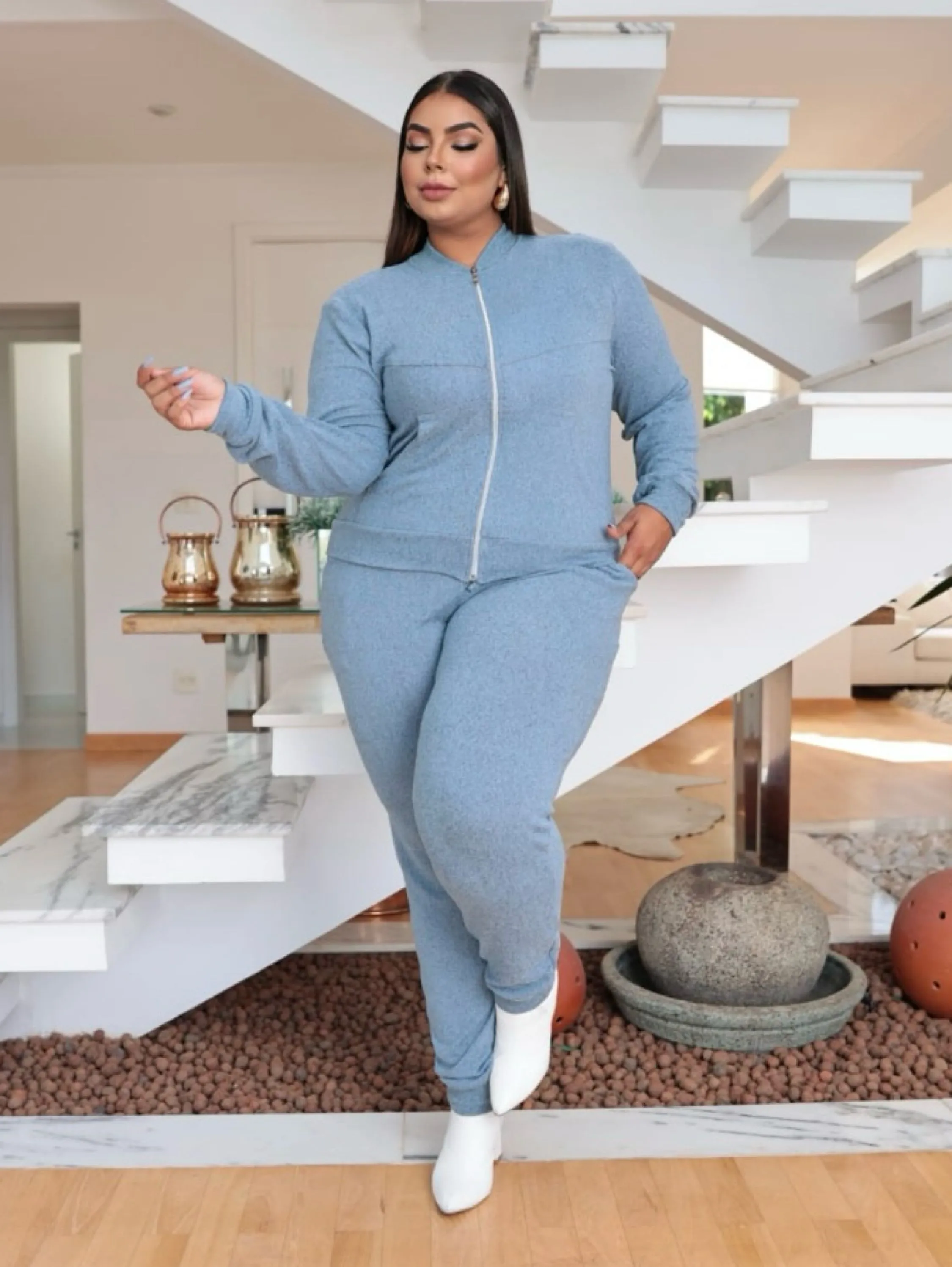 Conjunto lanzinha com Zíper Plus Size