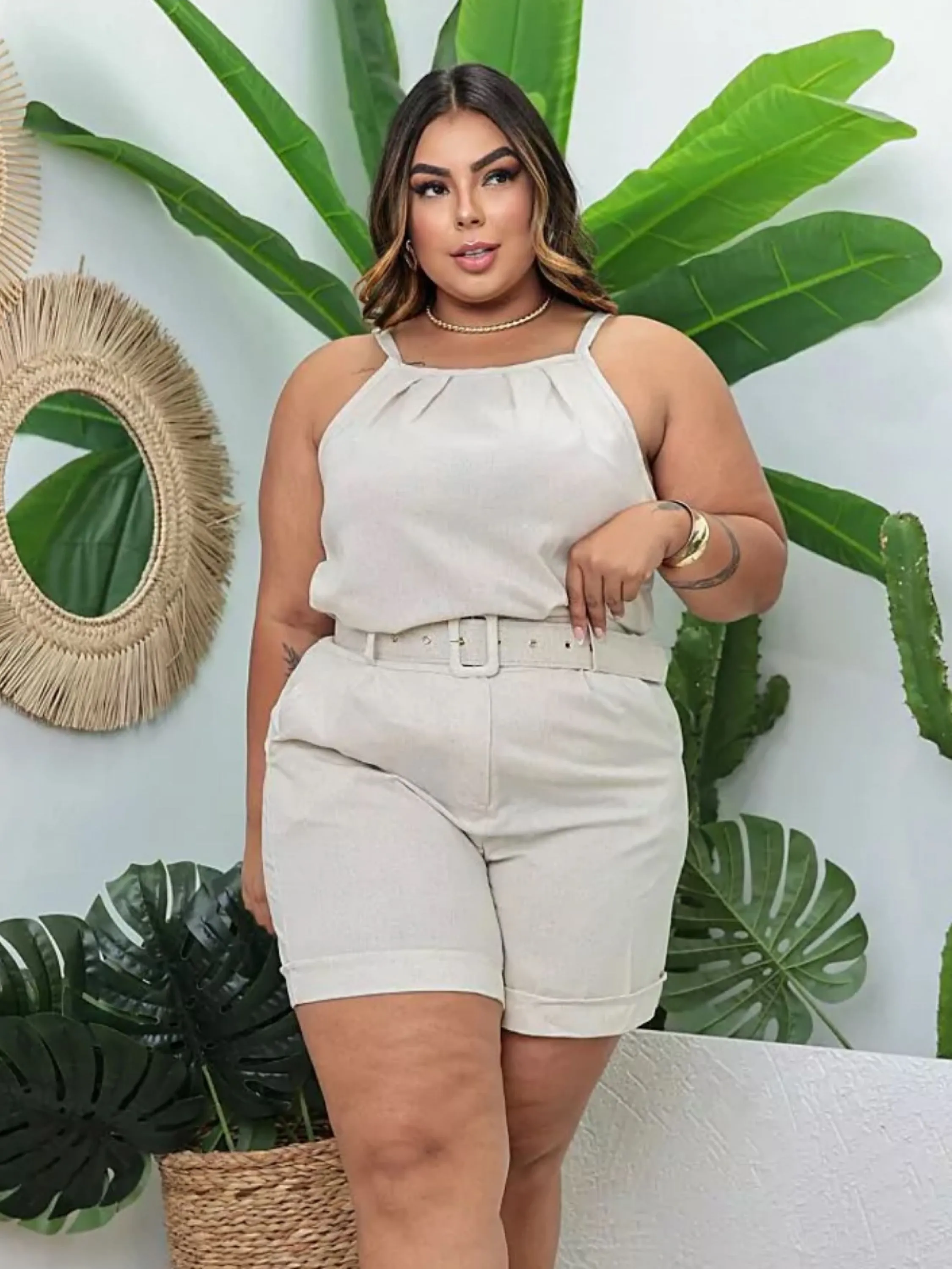 Conjunto linho Plus Size