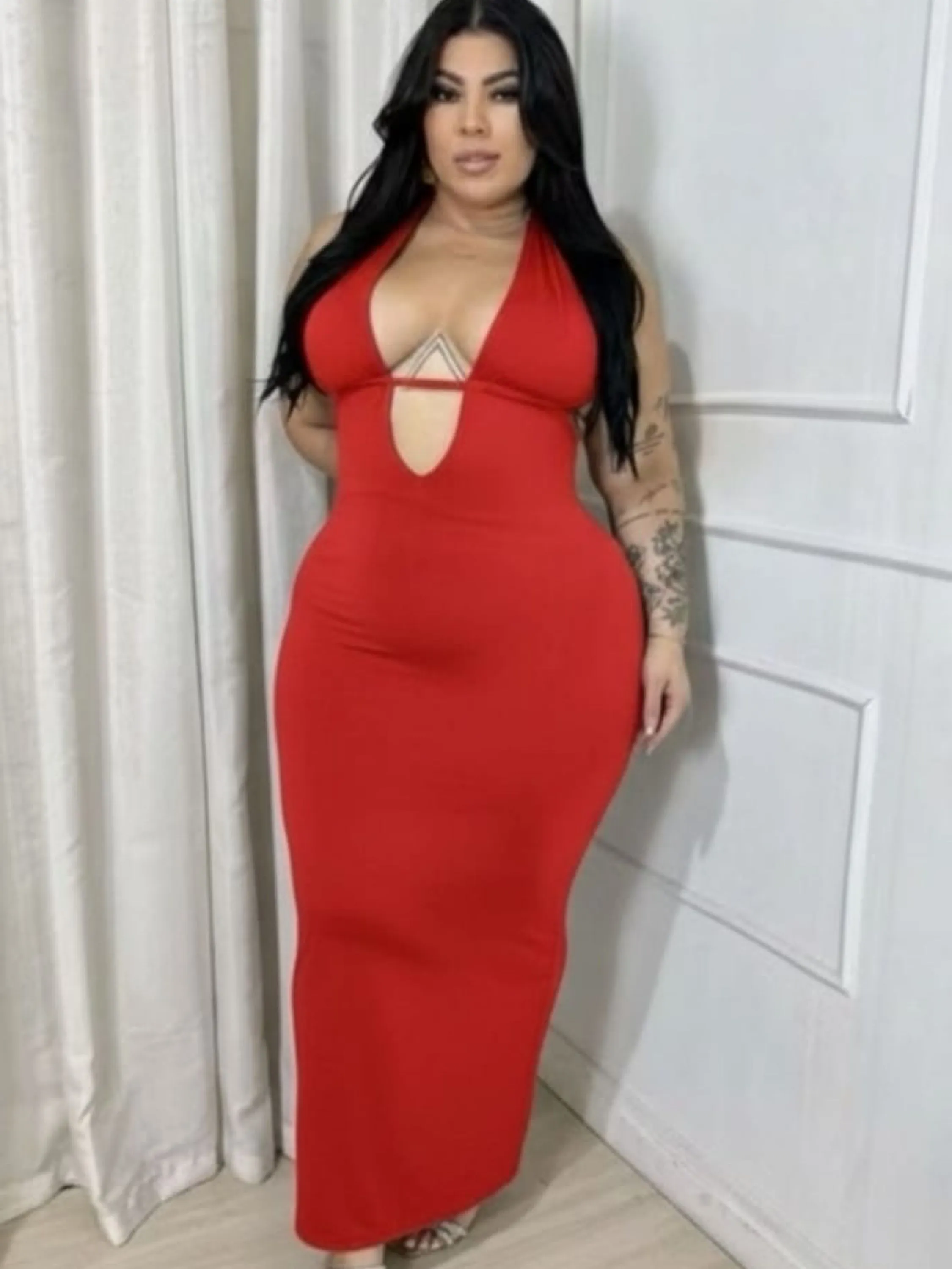 Vestido longo suplex Plus Size