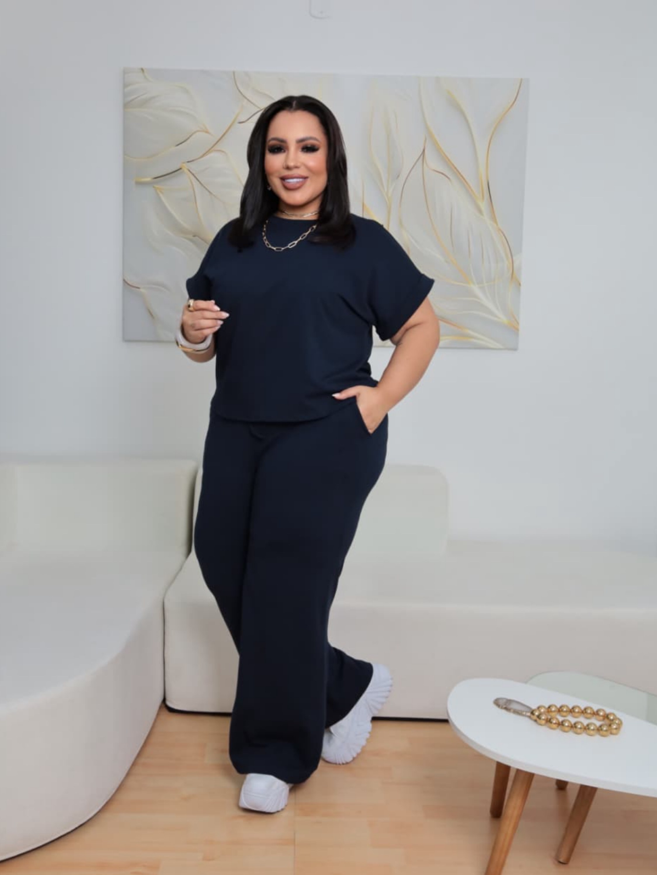 Conjunto Nara moletinho Plus Size