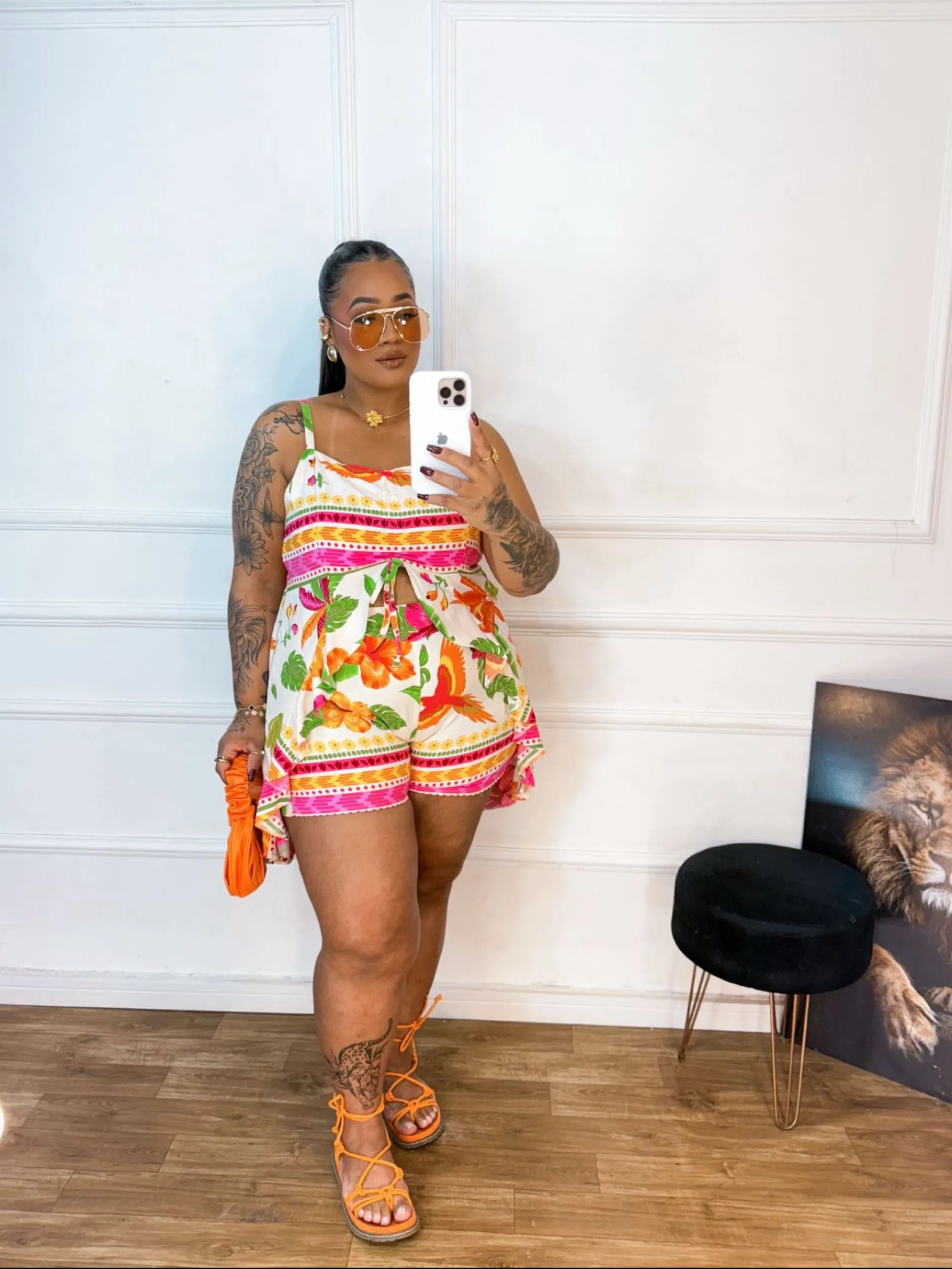 Conjunto franzido farm Plus Size