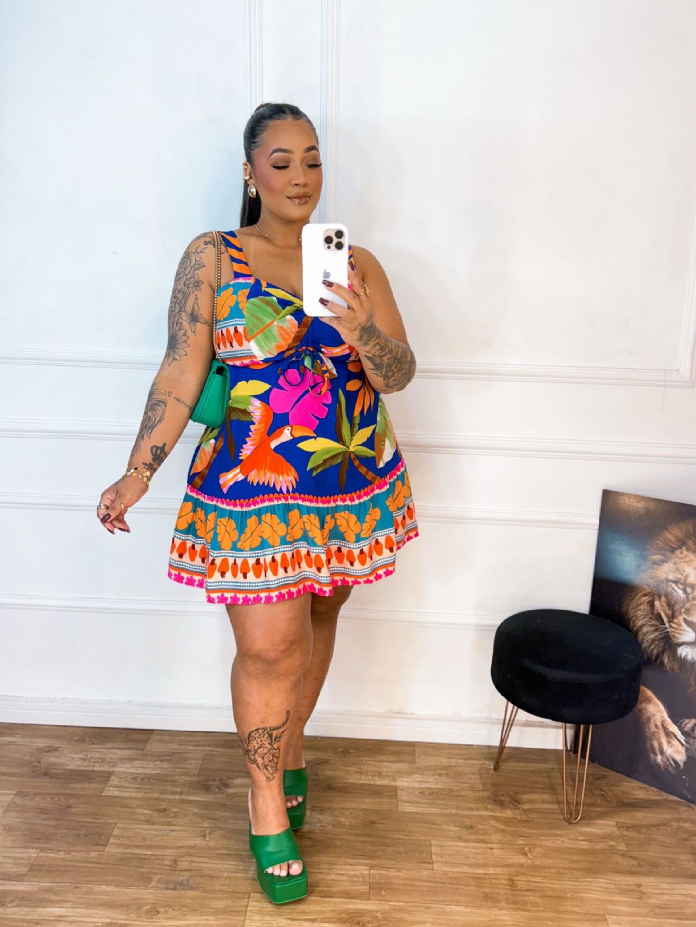 Vestido laço farm Plus Size