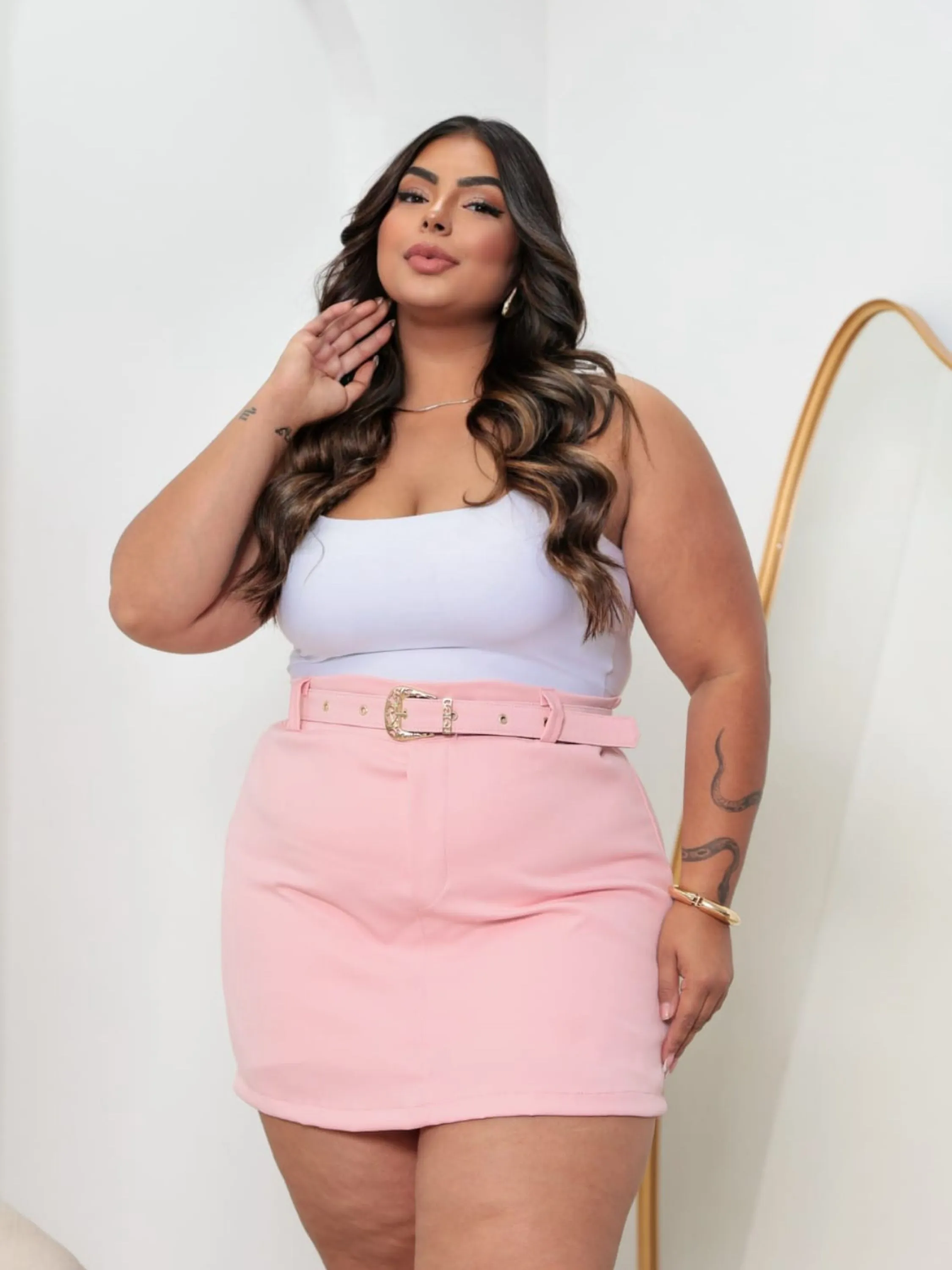 Shorts saia cinto Kelly Plus Size