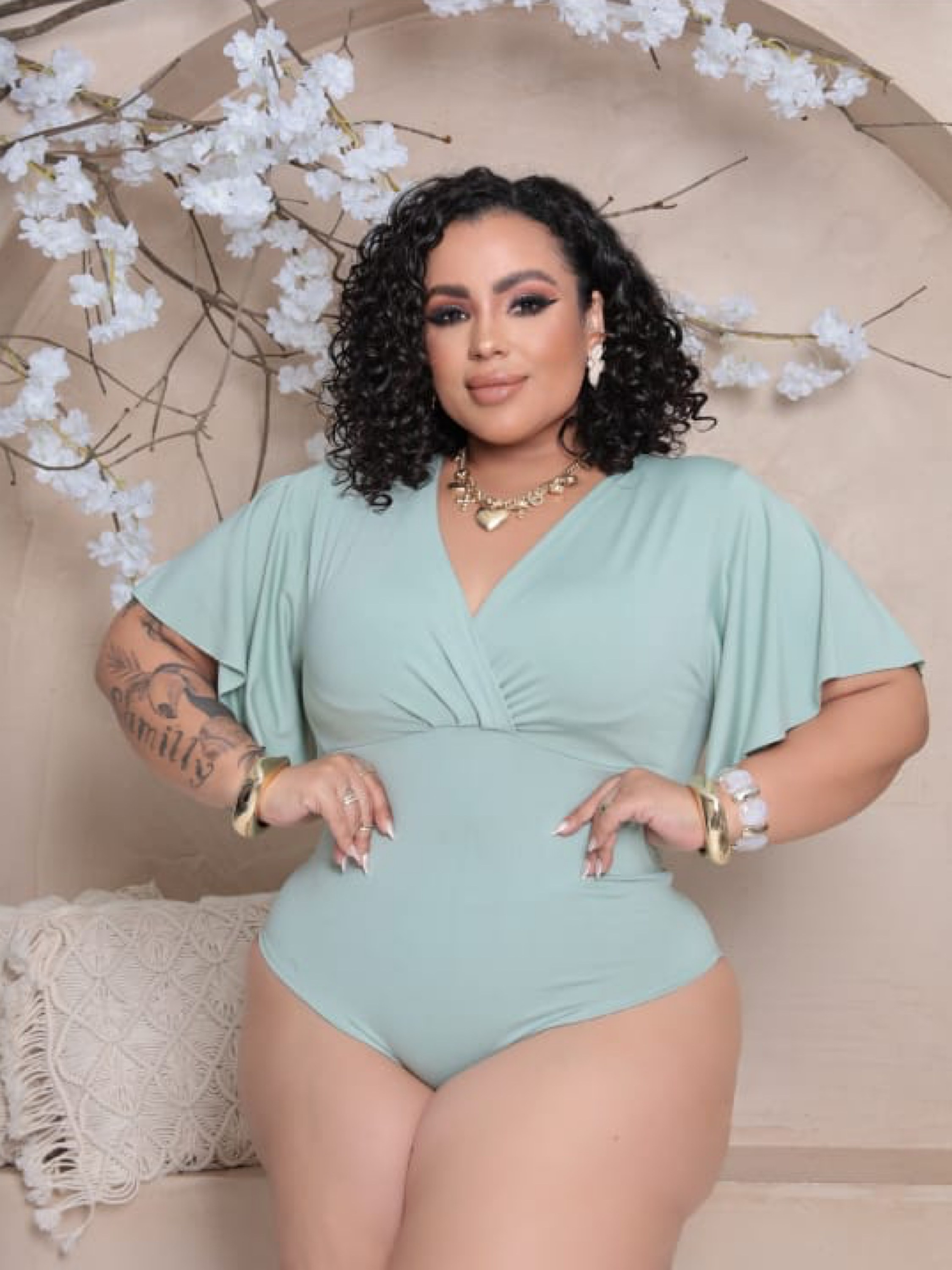 Body manguinha Juliana Plus Size