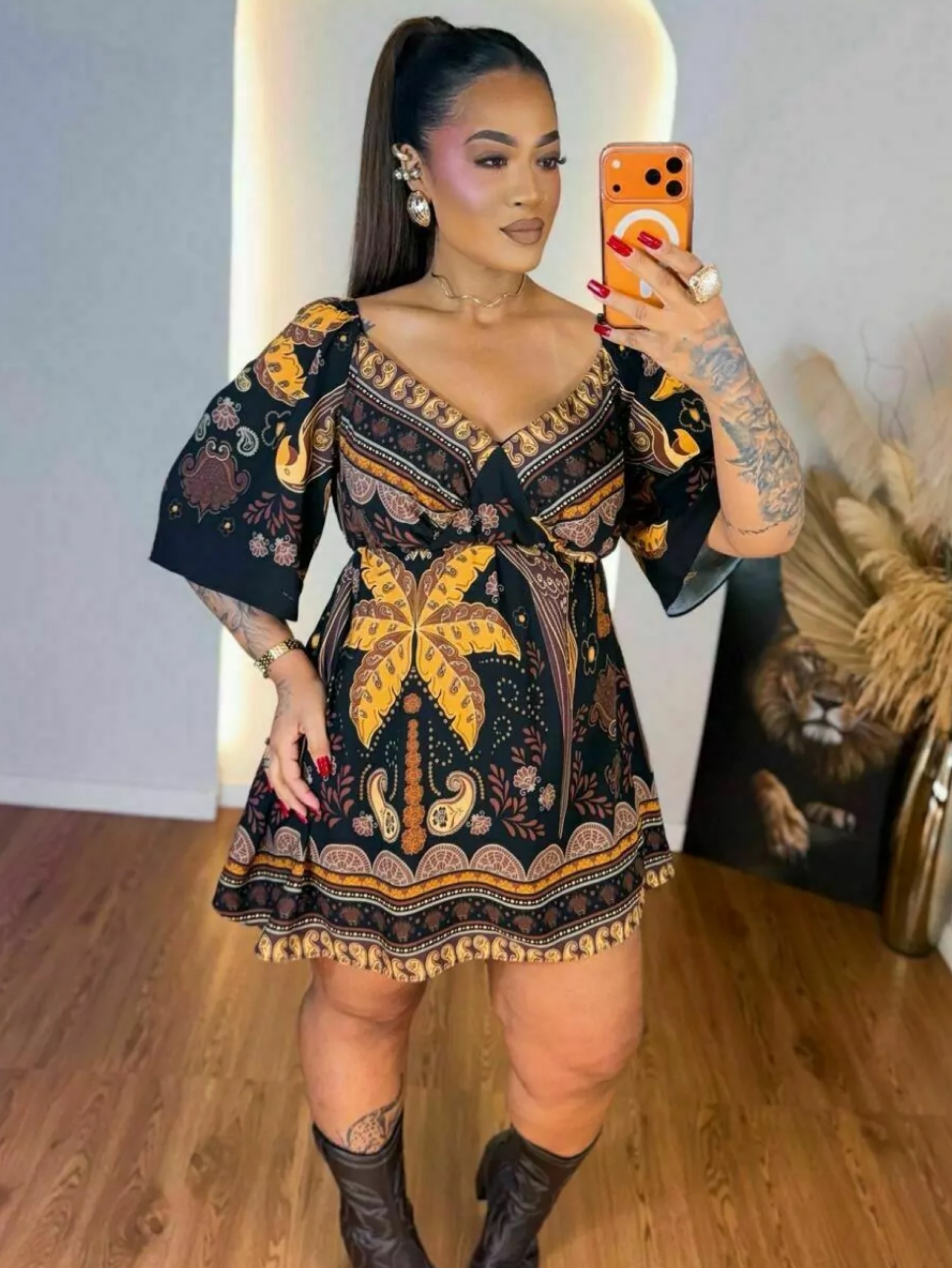 Vestido coração farm Plus Size