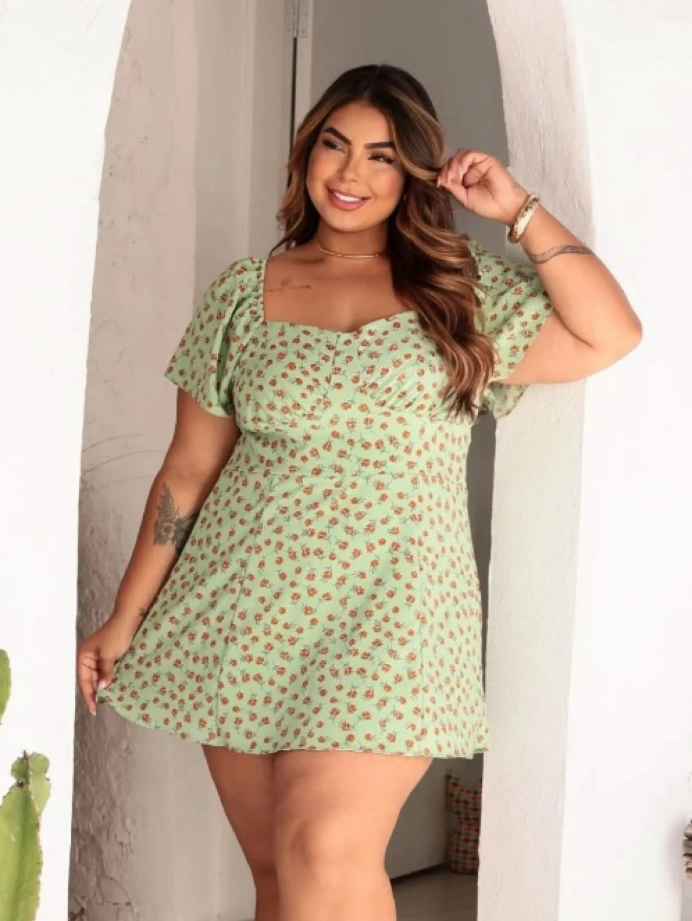 Vestido macaquinho Liz Plus Size