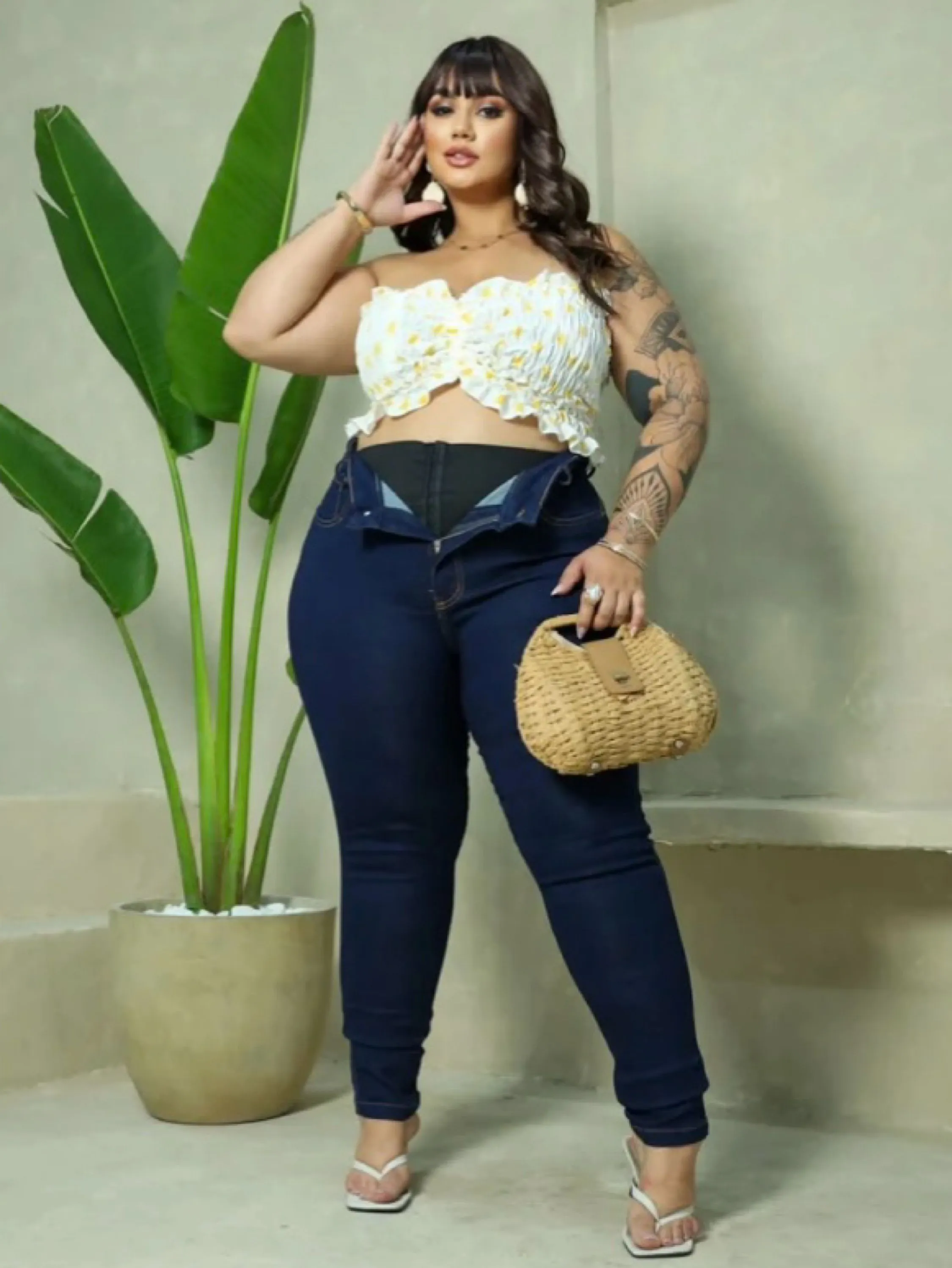 Calça jeans lipo Plus Size