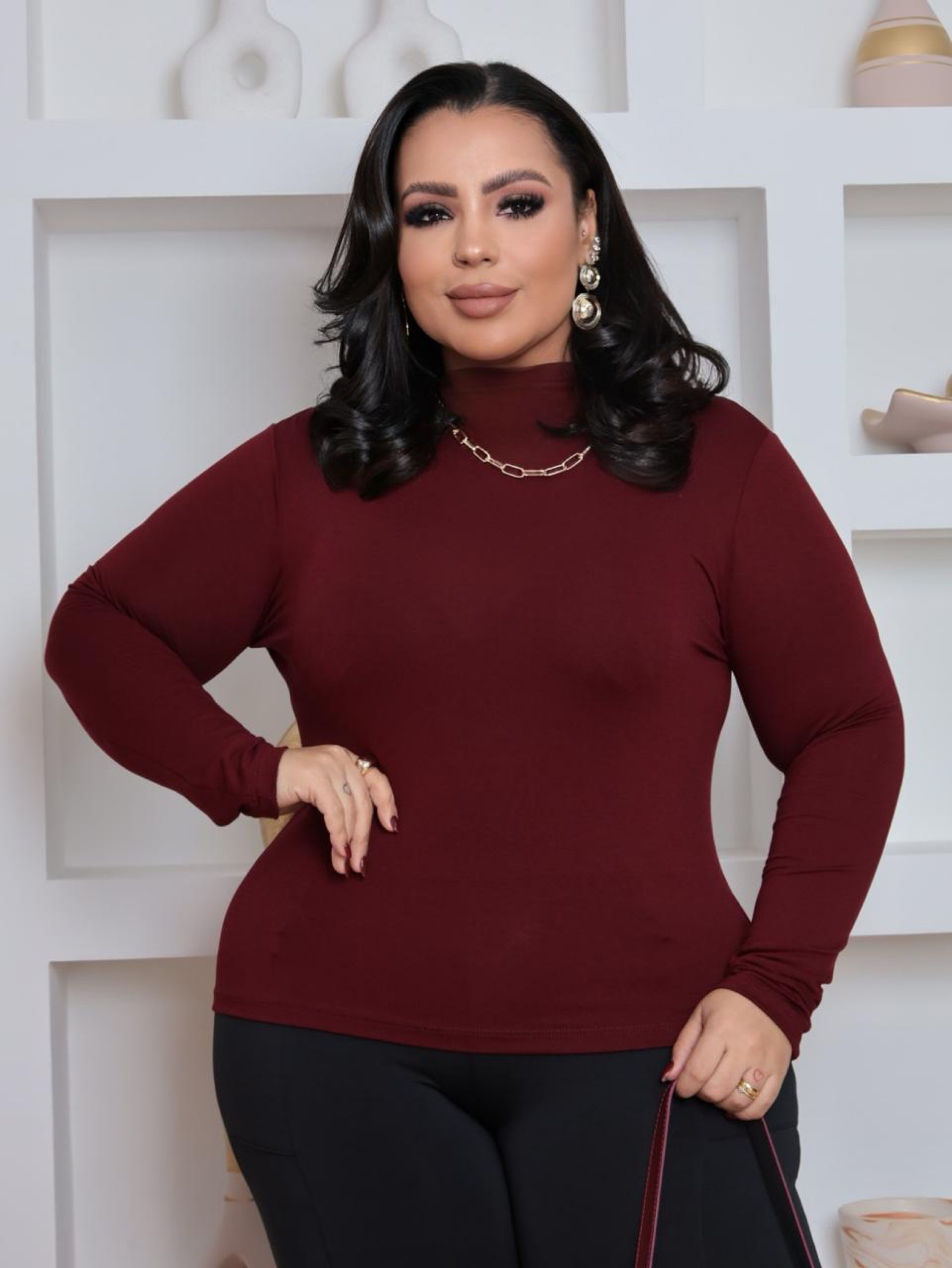 Cacharrel manga longa Plus Size
