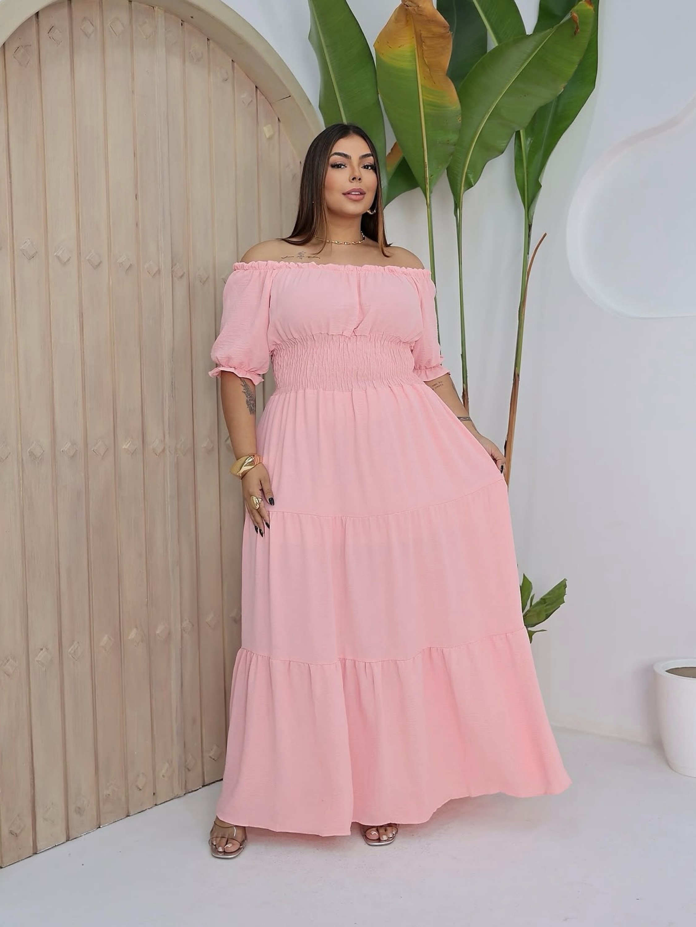 Vestido longo ciganinha Plus Size