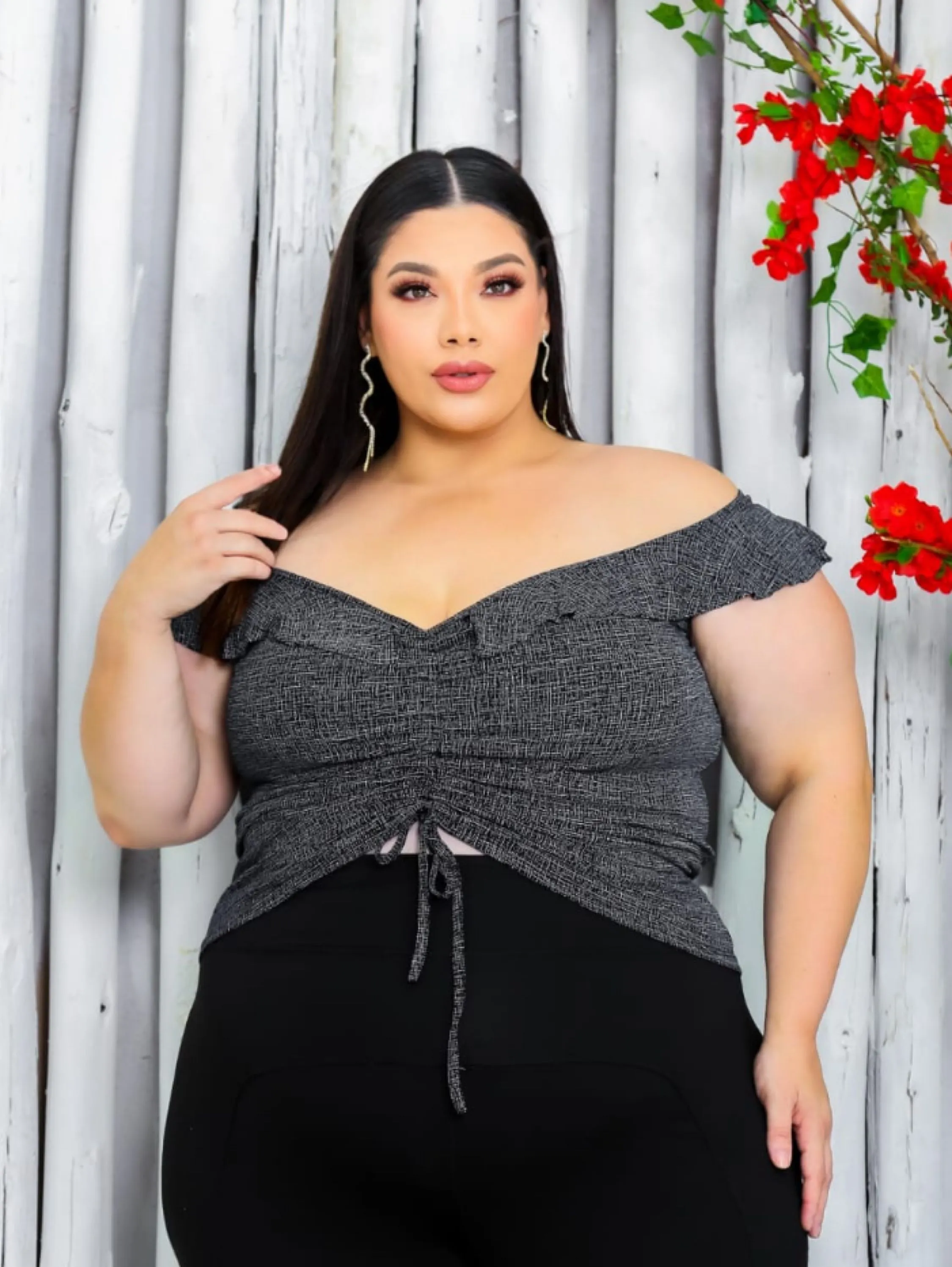 Cropped franzido Karen Plus Size