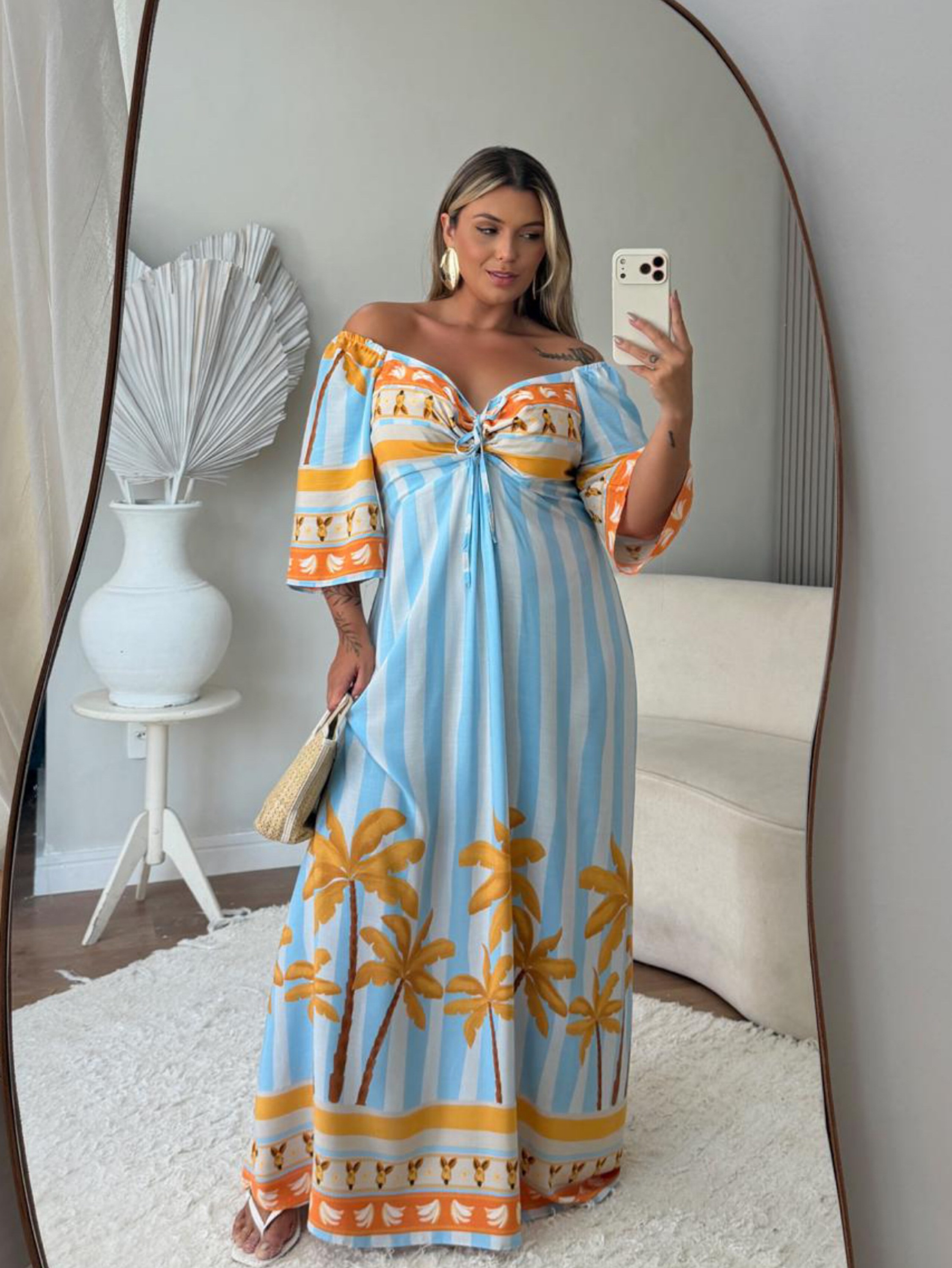 Vestido longo Sofia farm Plus Size