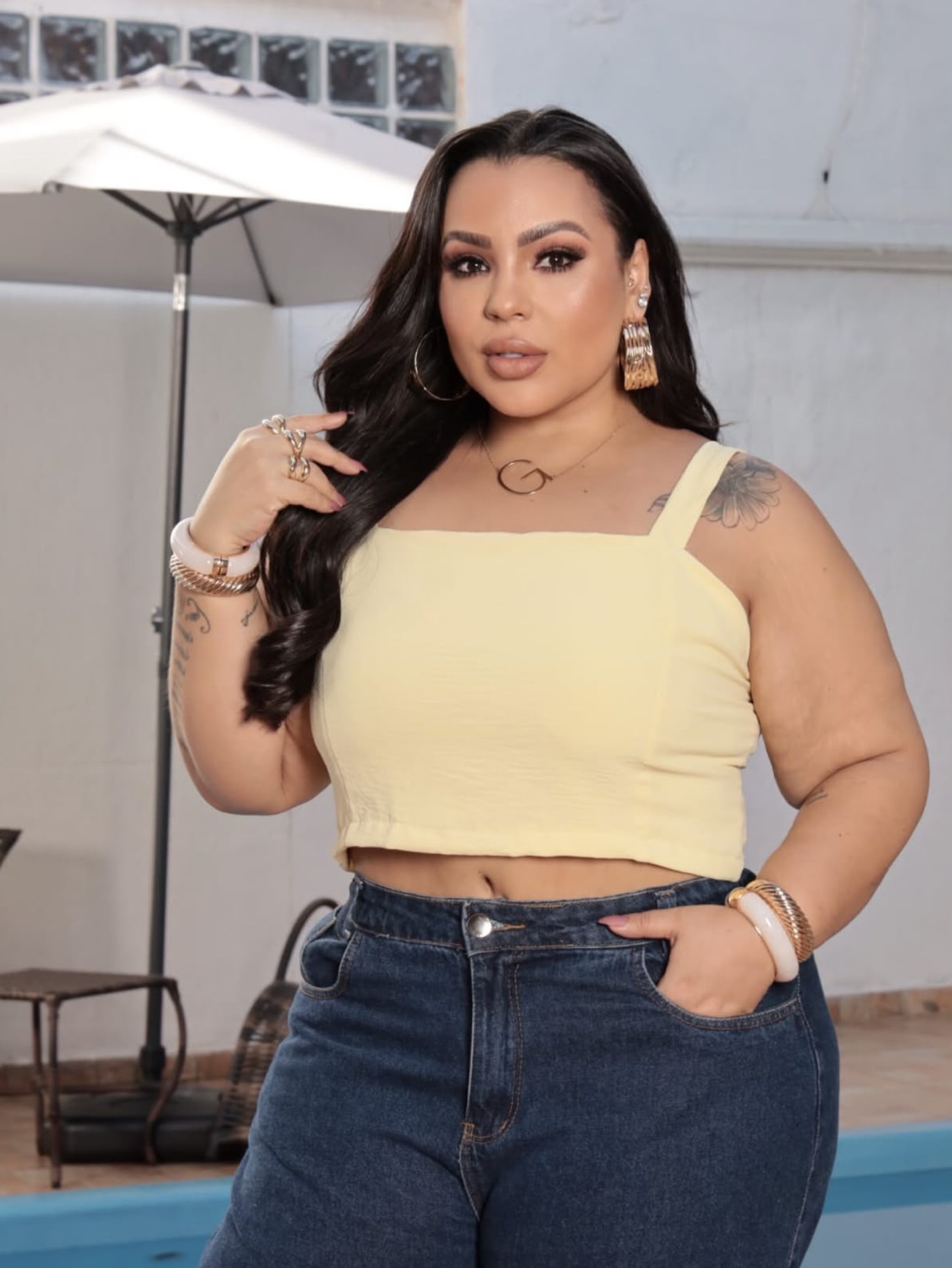 Cropped alça Erica Plus Size