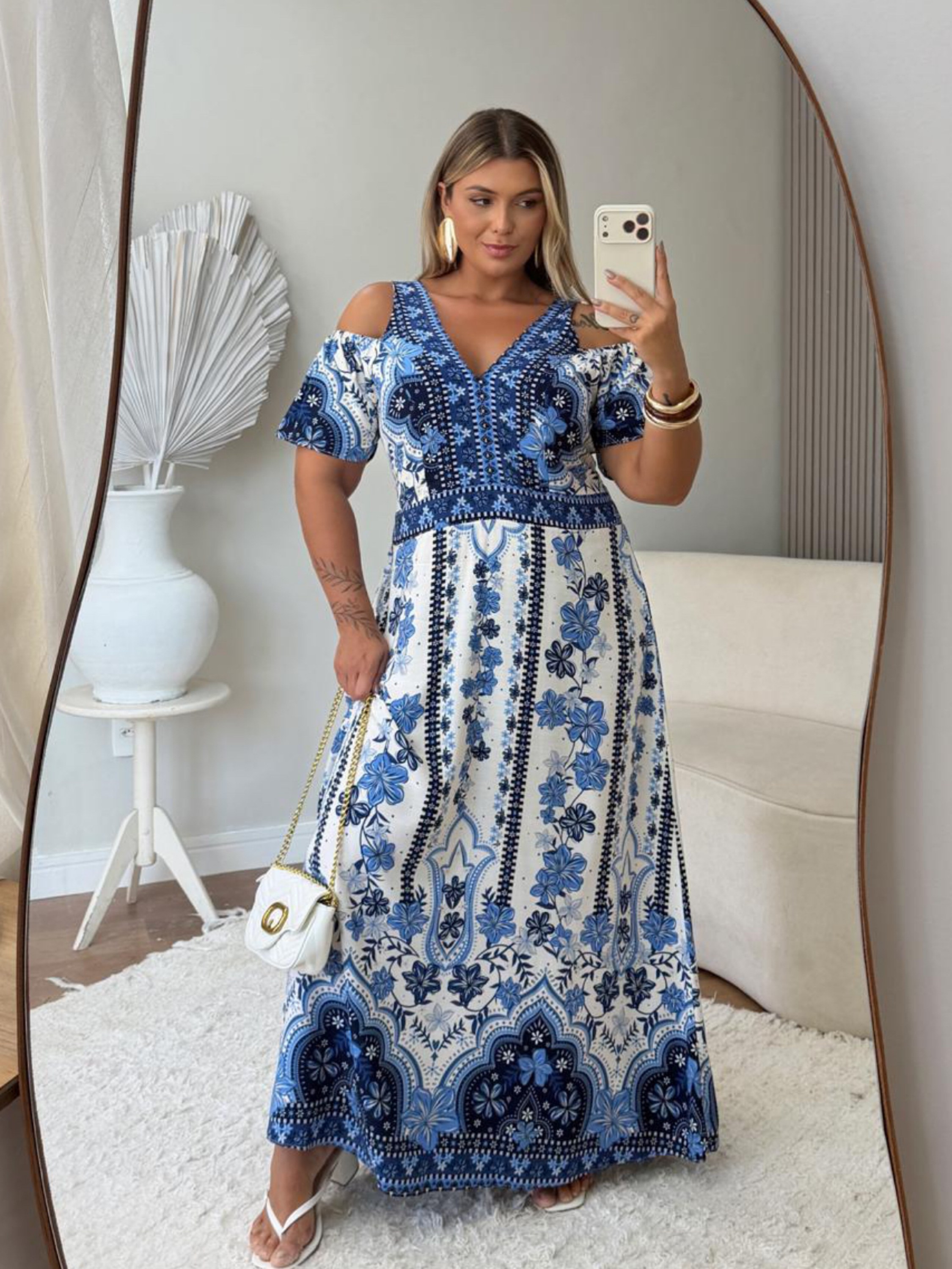 Vestido longo Fernanda farm Plus Size