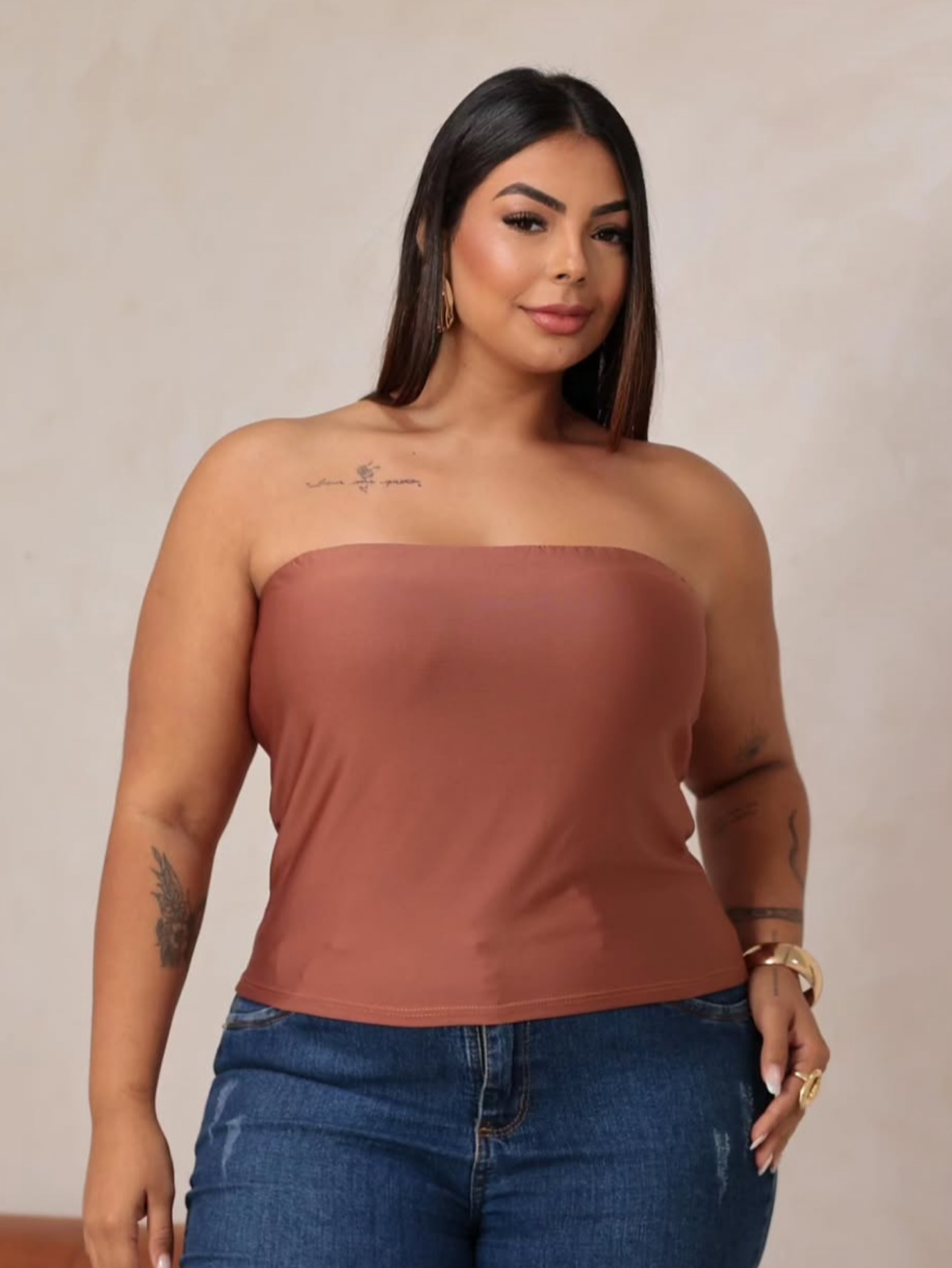 Cropped tube Plus Size