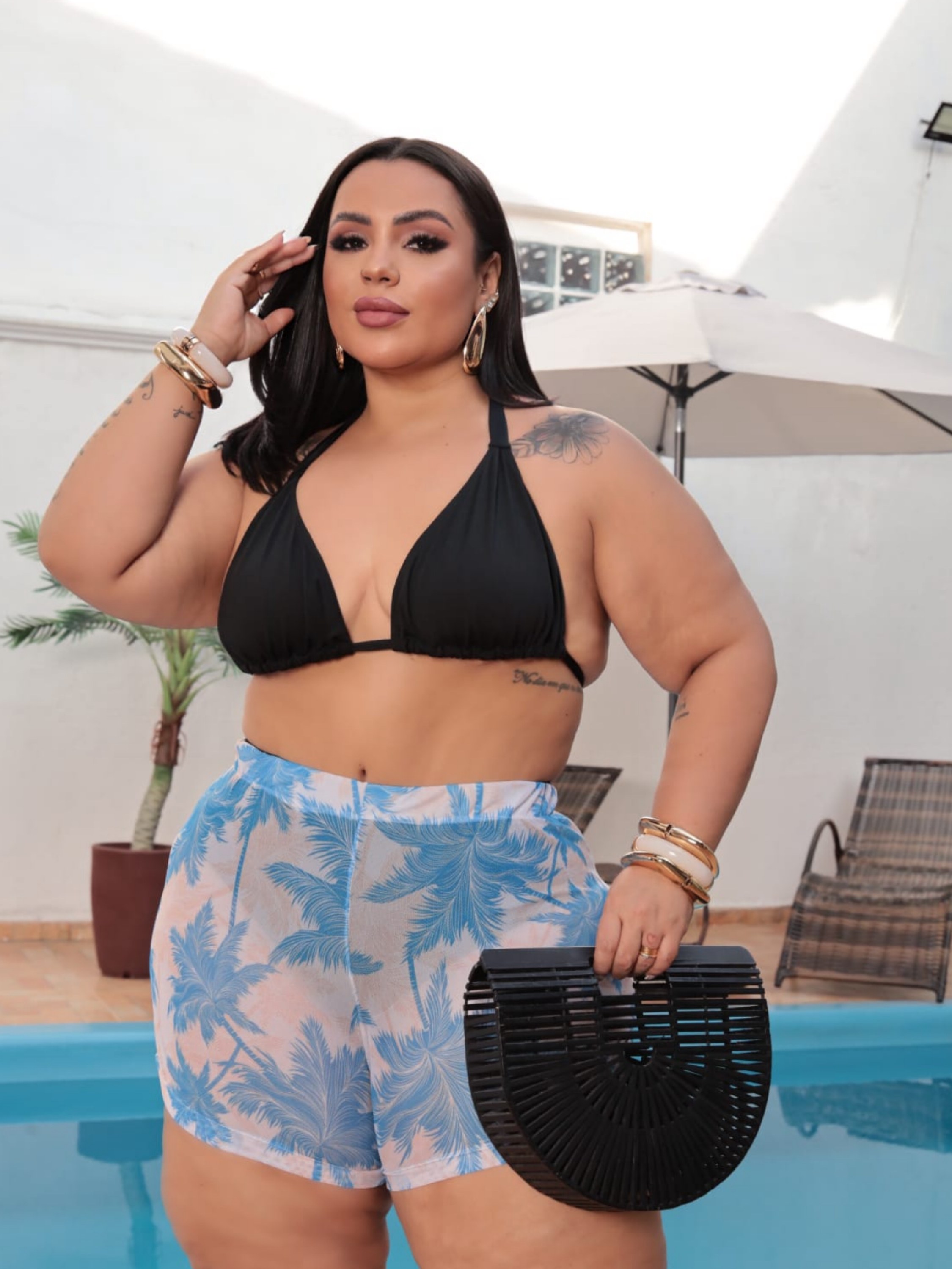 Shorts tule Plus Size