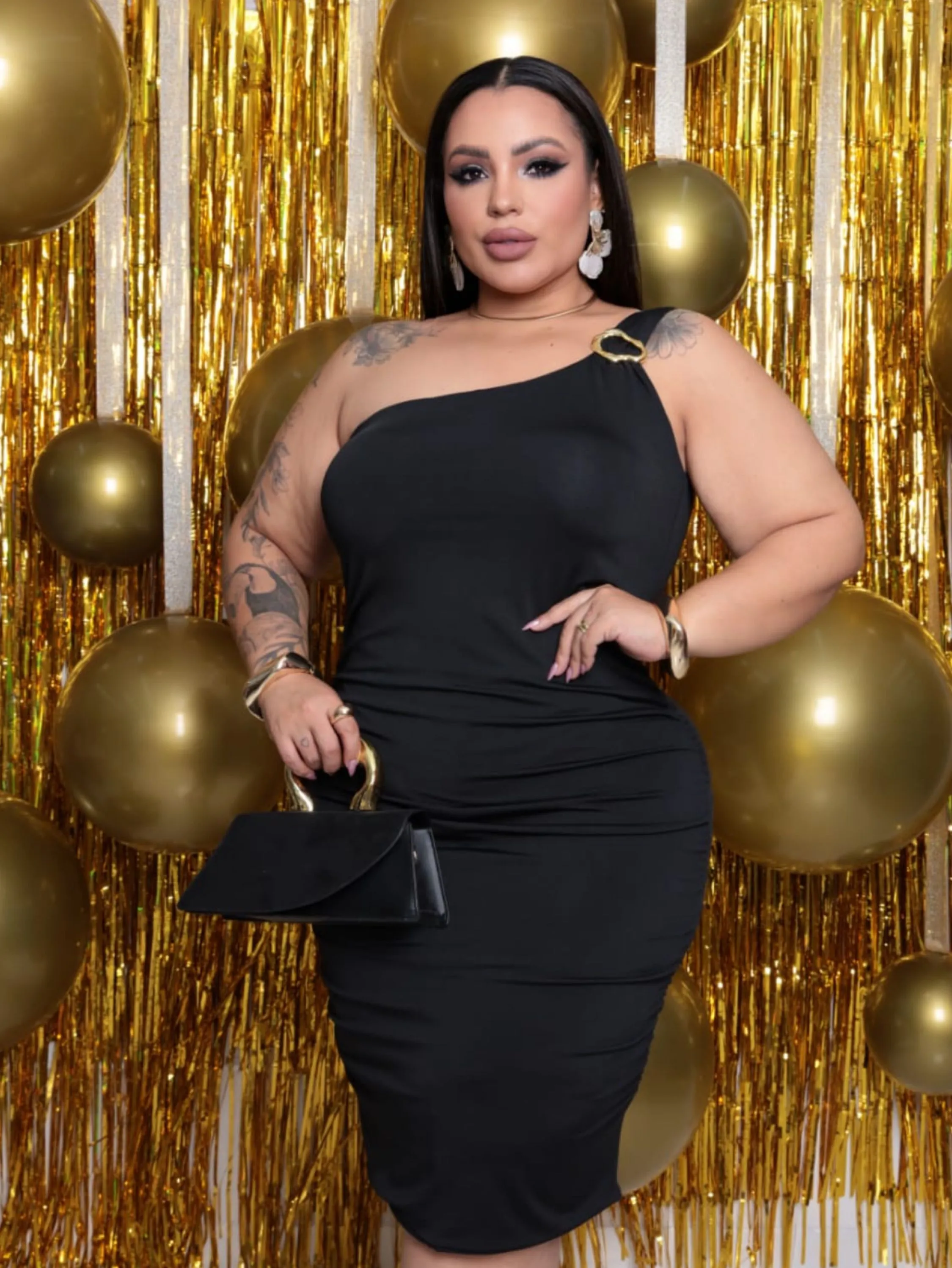 Vestido fivela fluit Plus Size