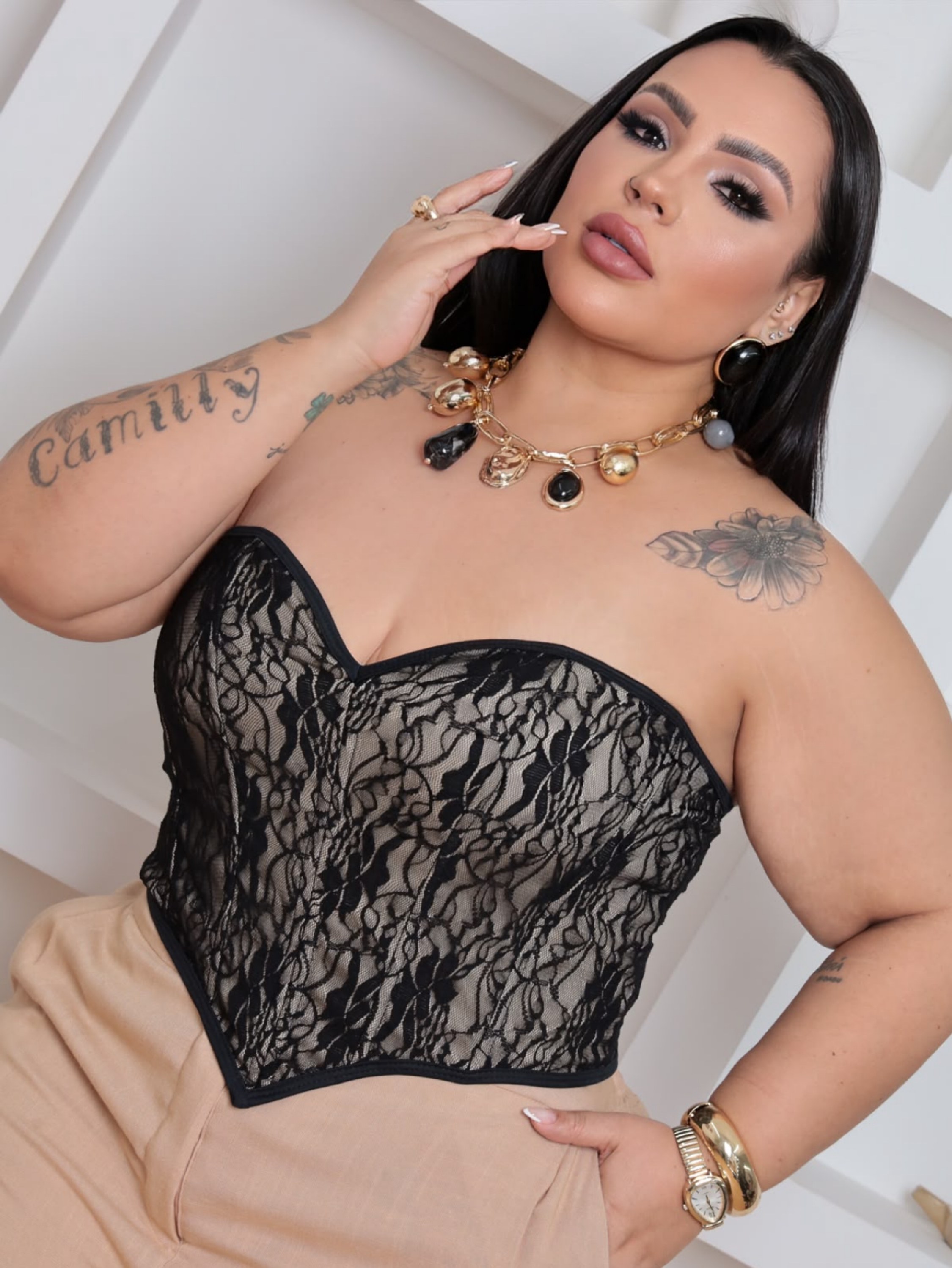 Corset tomara que caia Plus Size