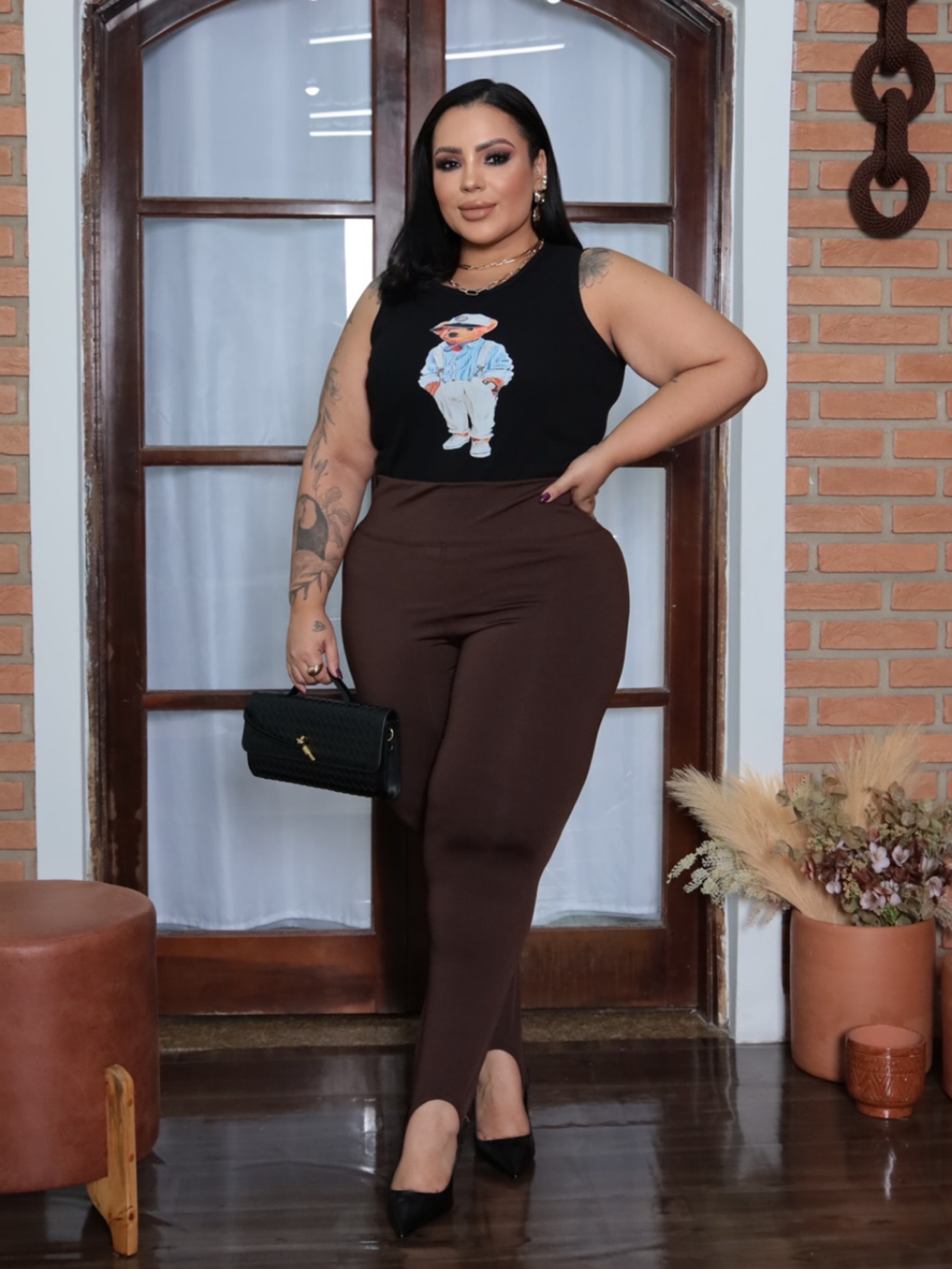 Calça legging pezinho Plus Size