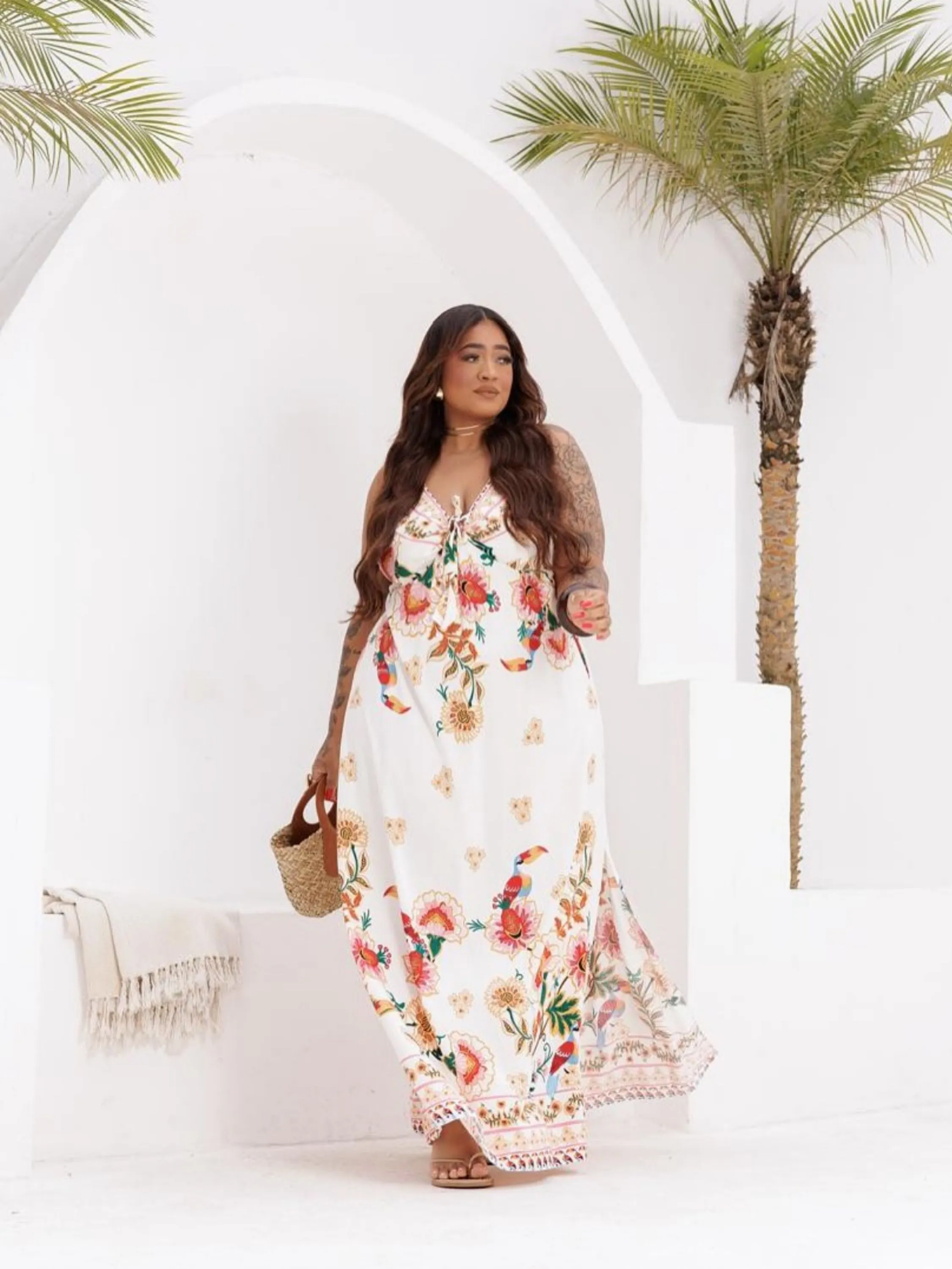 Vestido longo Ayla farm Plus Size