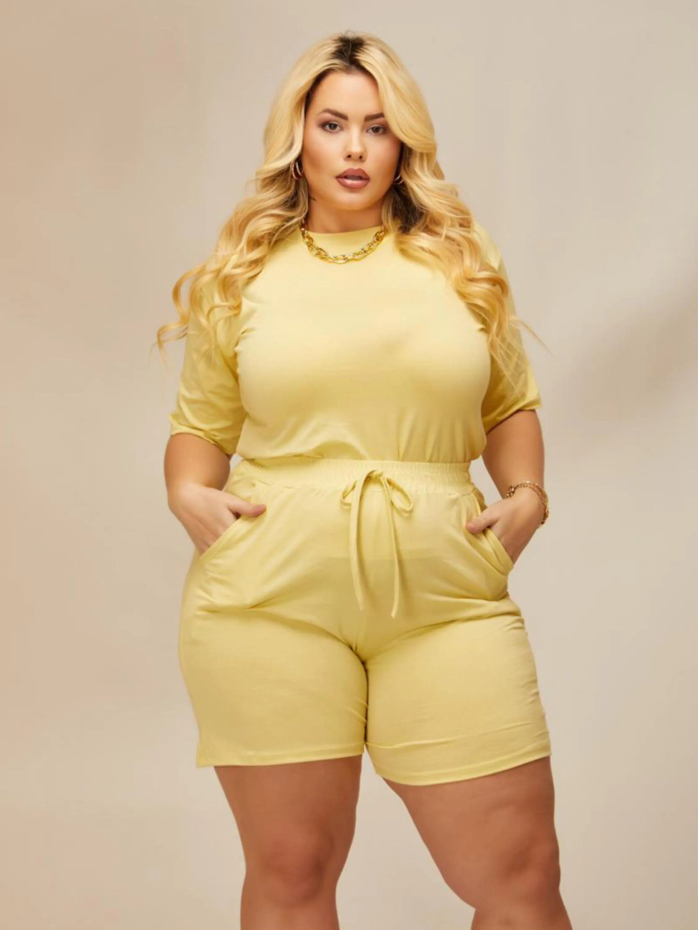 Conjunto shorts viscolycra Plus Size