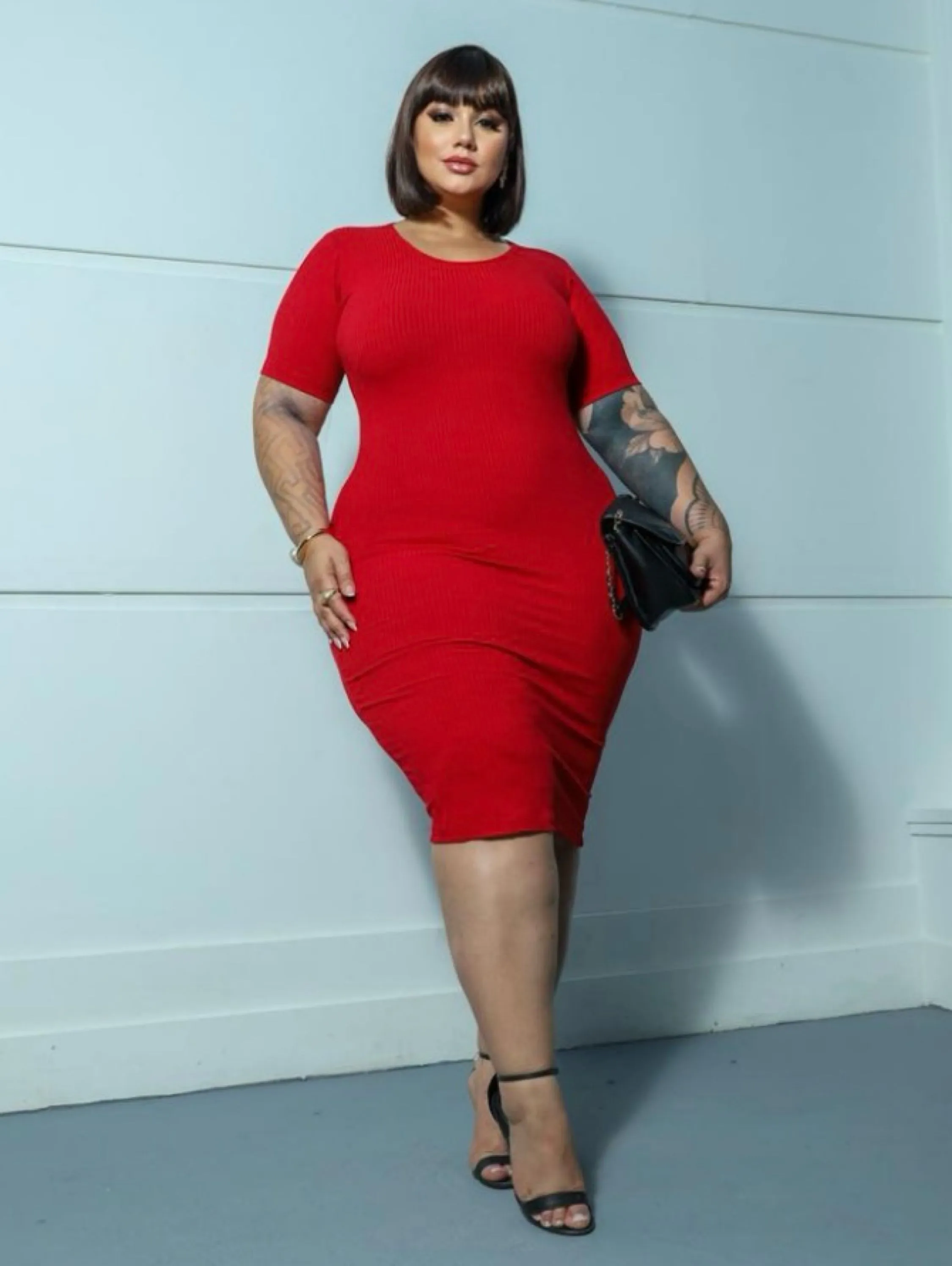 Vestido manguinha Liz Plus Size