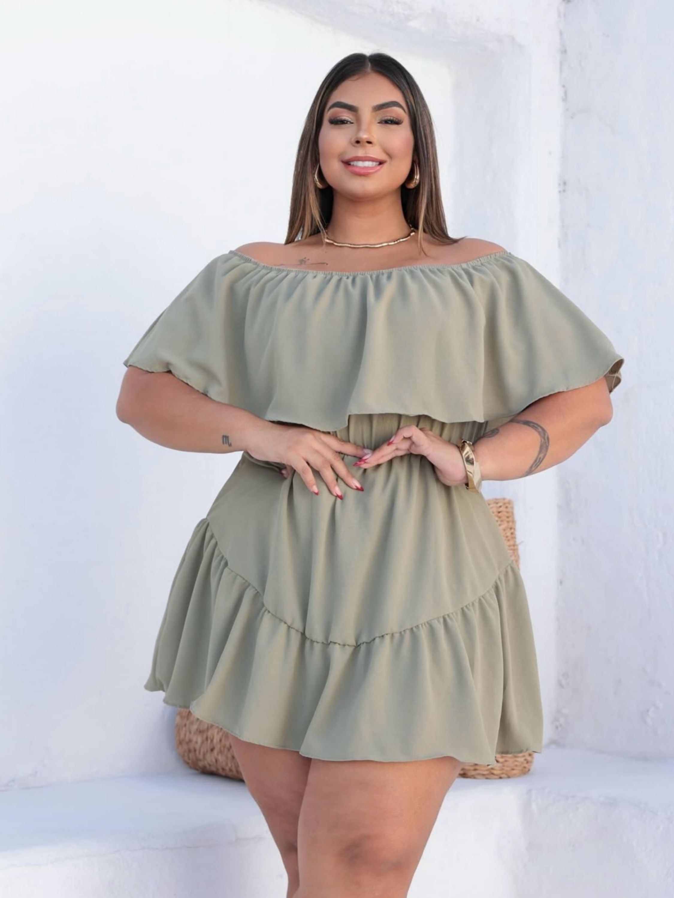Vestido macaquinho ciganinha Plus Size